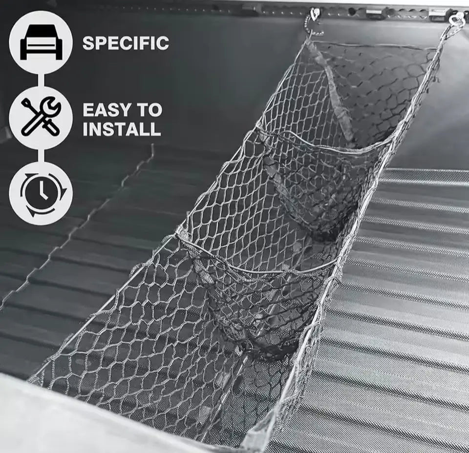 4 Pocket Car Trunk Luggage Net Storage For Cybertruck 2024 Car Storage Supplies Storage Net Auto Supplies Finishing Accessories Trunk Storage Generic
