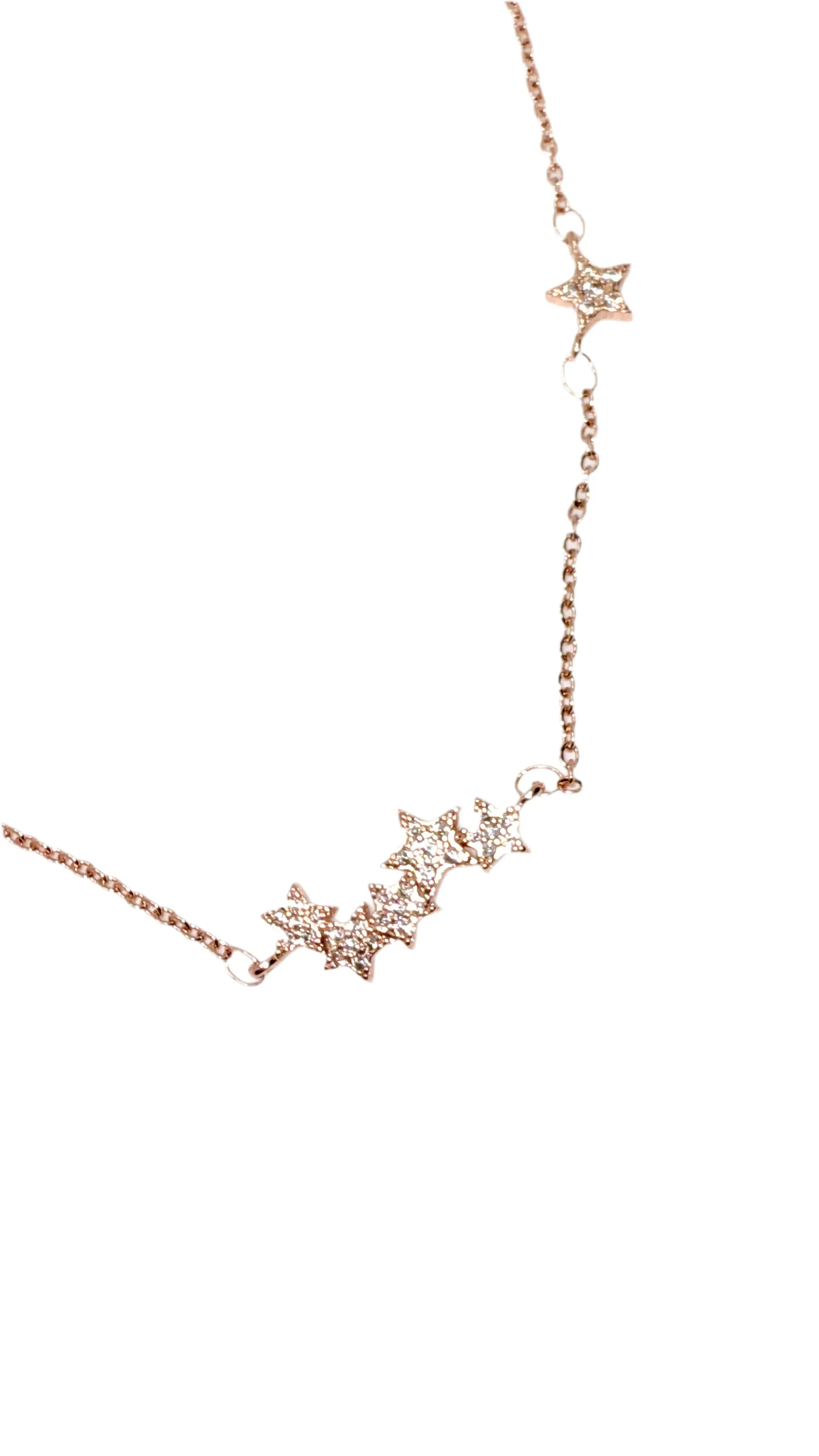 925 sterling silver necklace Delicate Falling Stars Pendant Necklace for Women Trust Media 365 Necklace