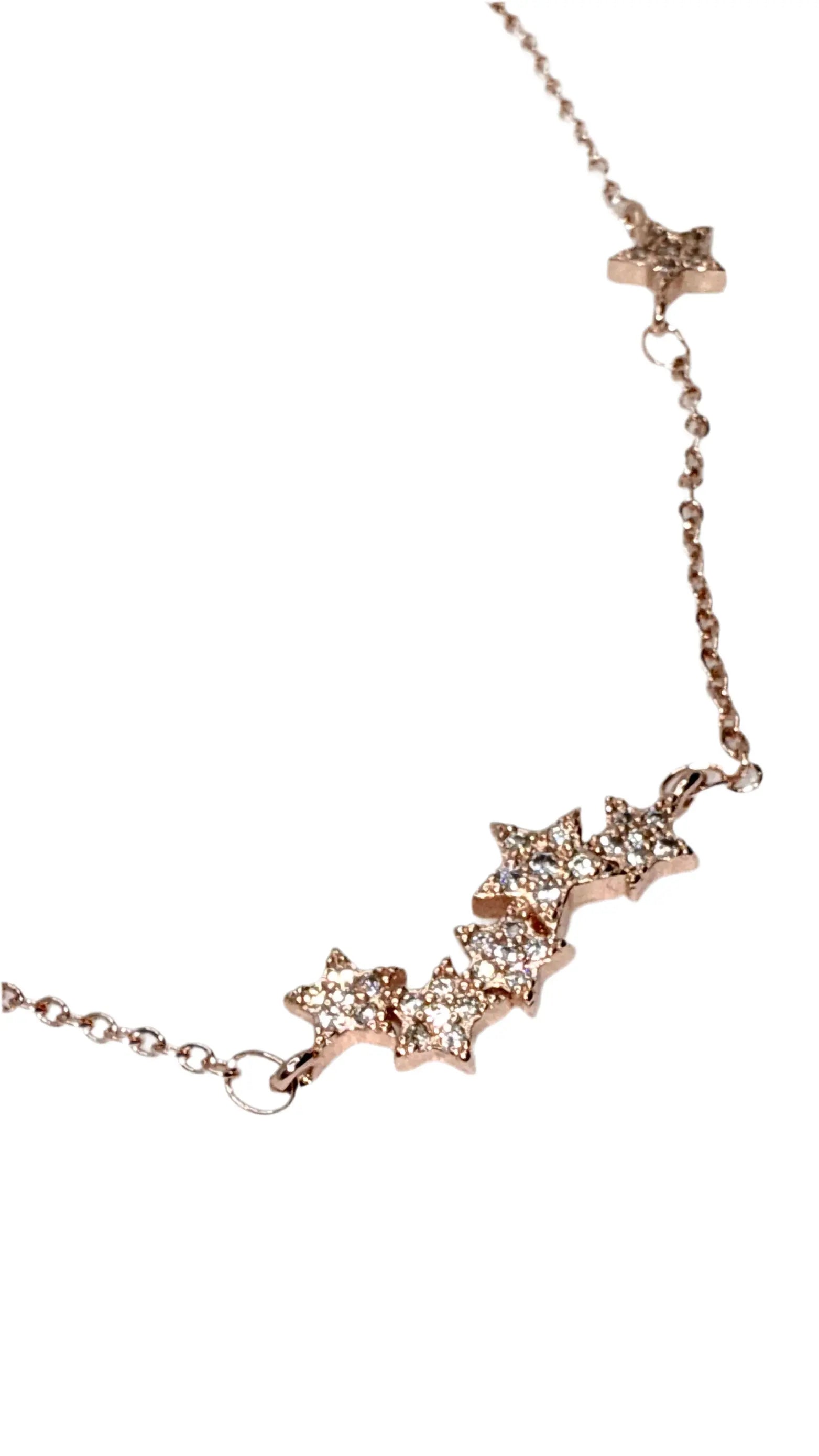 925 sterling silver necklace Delicate Falling Stars Pendant Necklace for Women Trust Media 365 Necklace