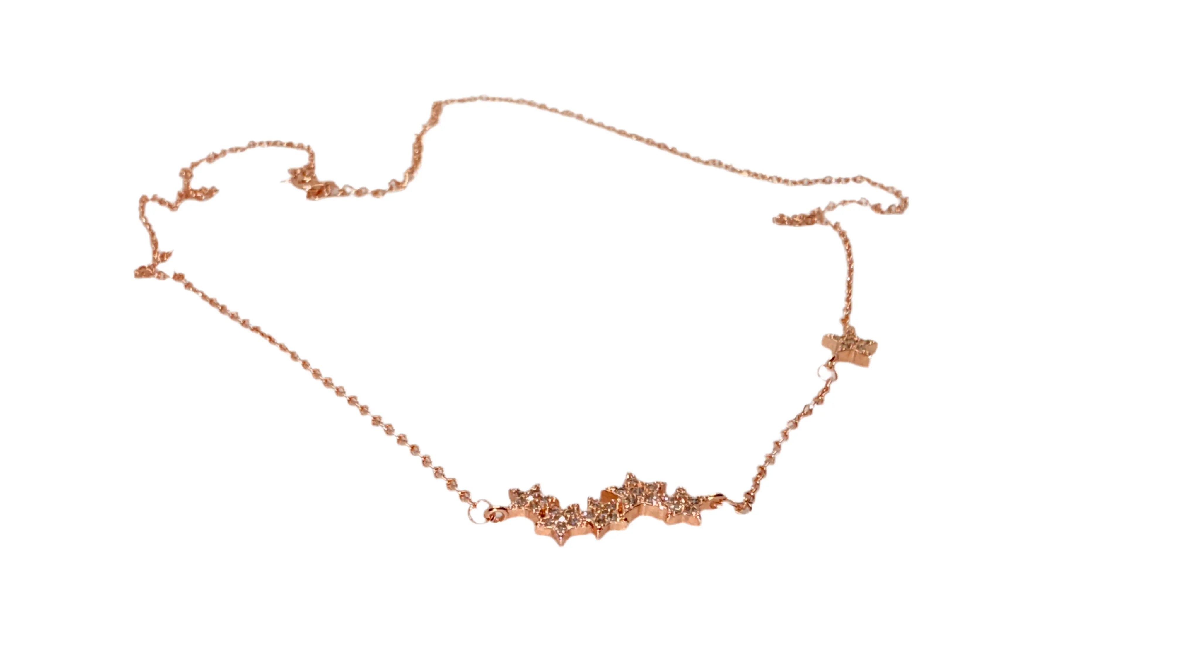 925 sterling silver necklace Delicate Falling Stars Pendant Necklace for Women Generic