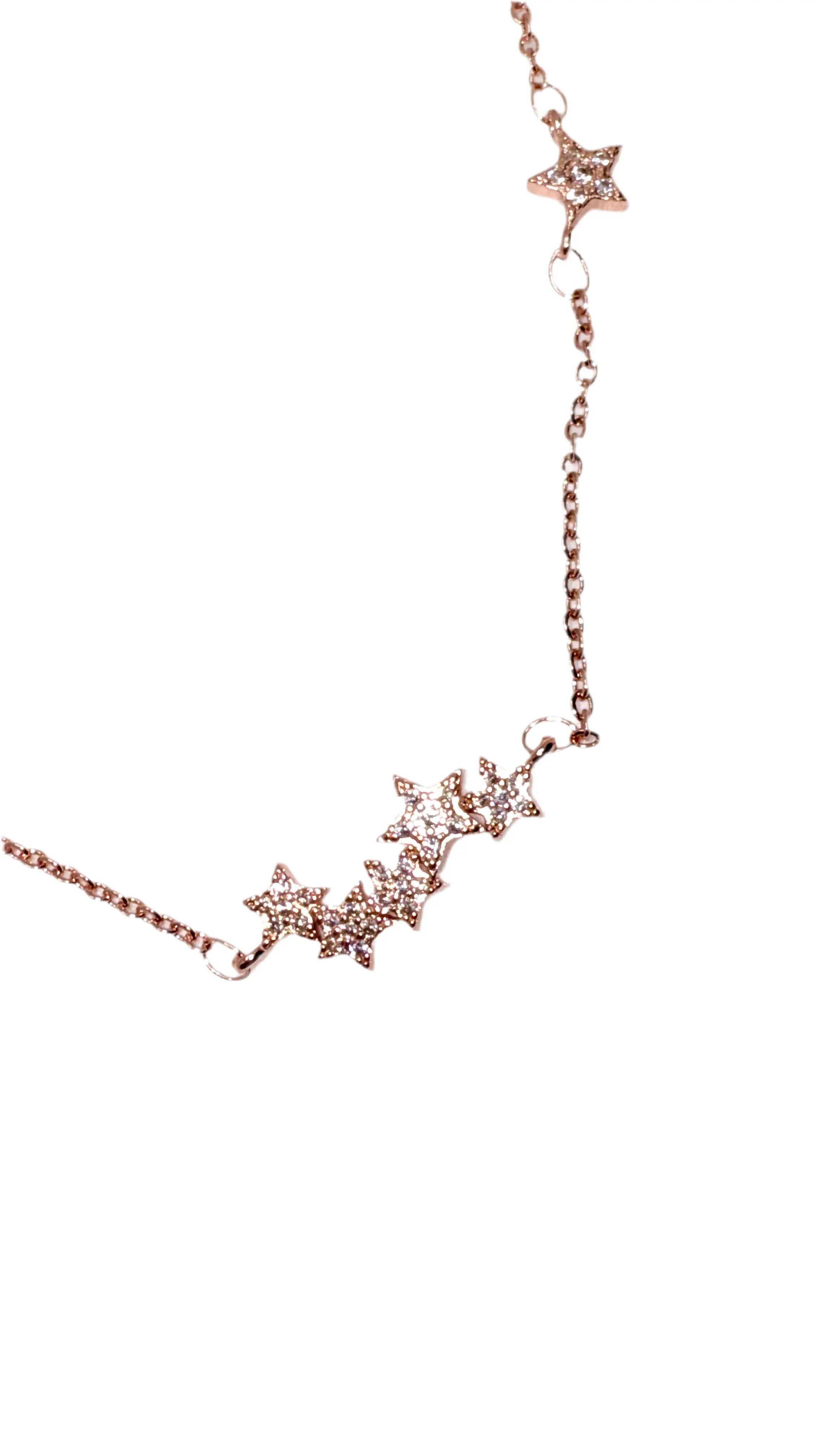 925 sterling silver necklace Delicate Falling Stars Pendant Necklace for Women Generic
