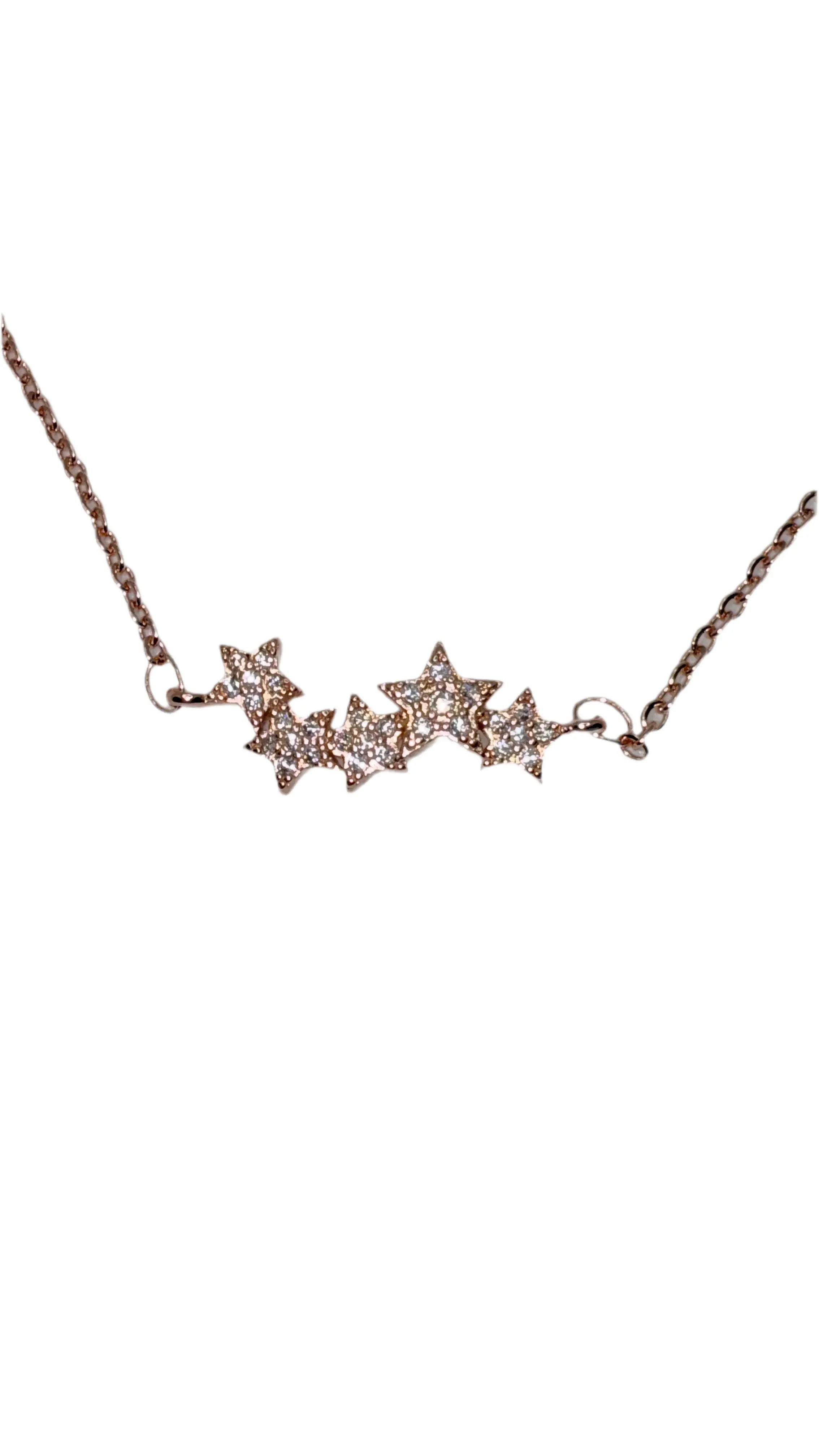 925 sterling silver necklace Delicate Falling Stars Pendant Necklace for Women Trust Media 365 Necklace