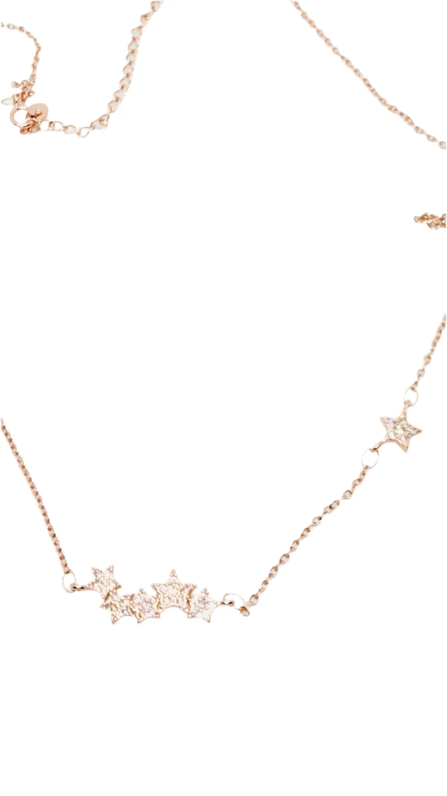 925 sterling silver necklace Delicate Falling Stars Pendant Necklace for Women Trust Media 365 Necklace