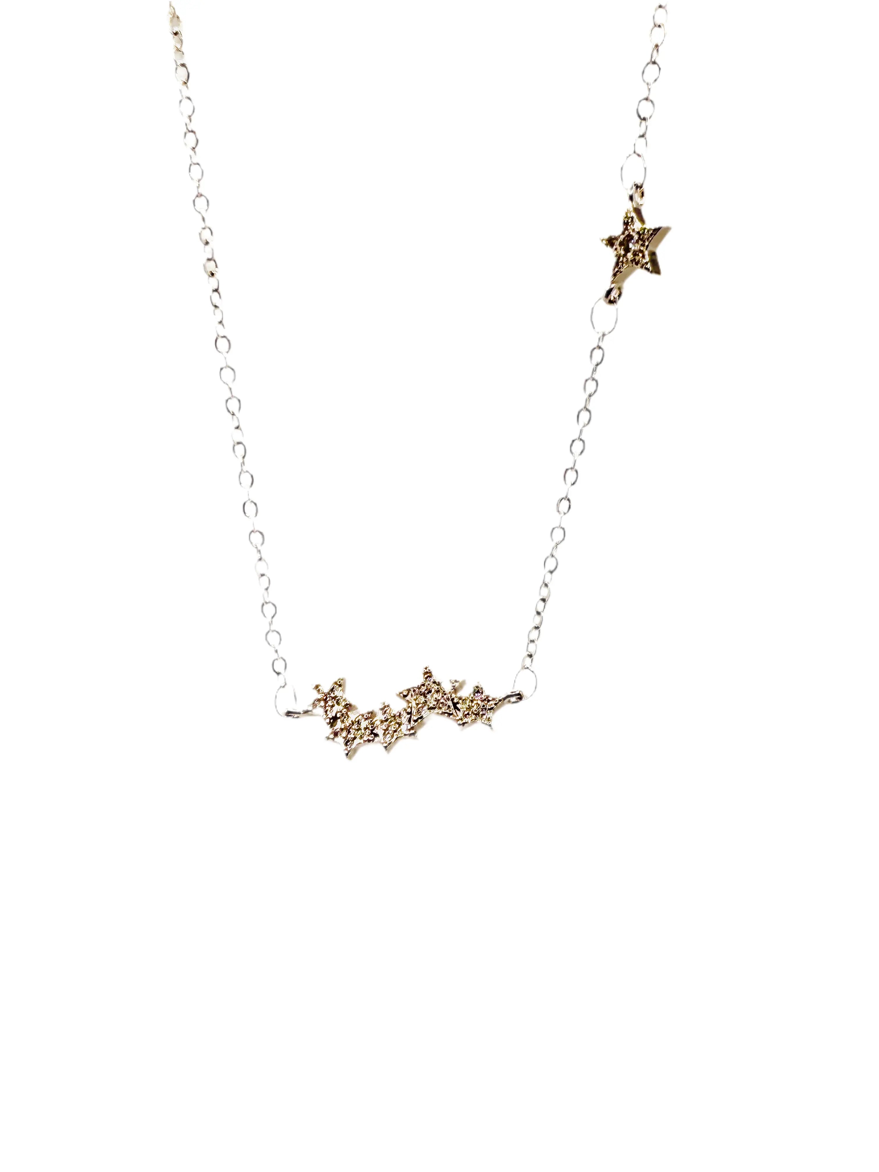 925 sterling silver necklace Delicate Falling Stars Pendant Necklace for Women Trust Media 365 Necklace