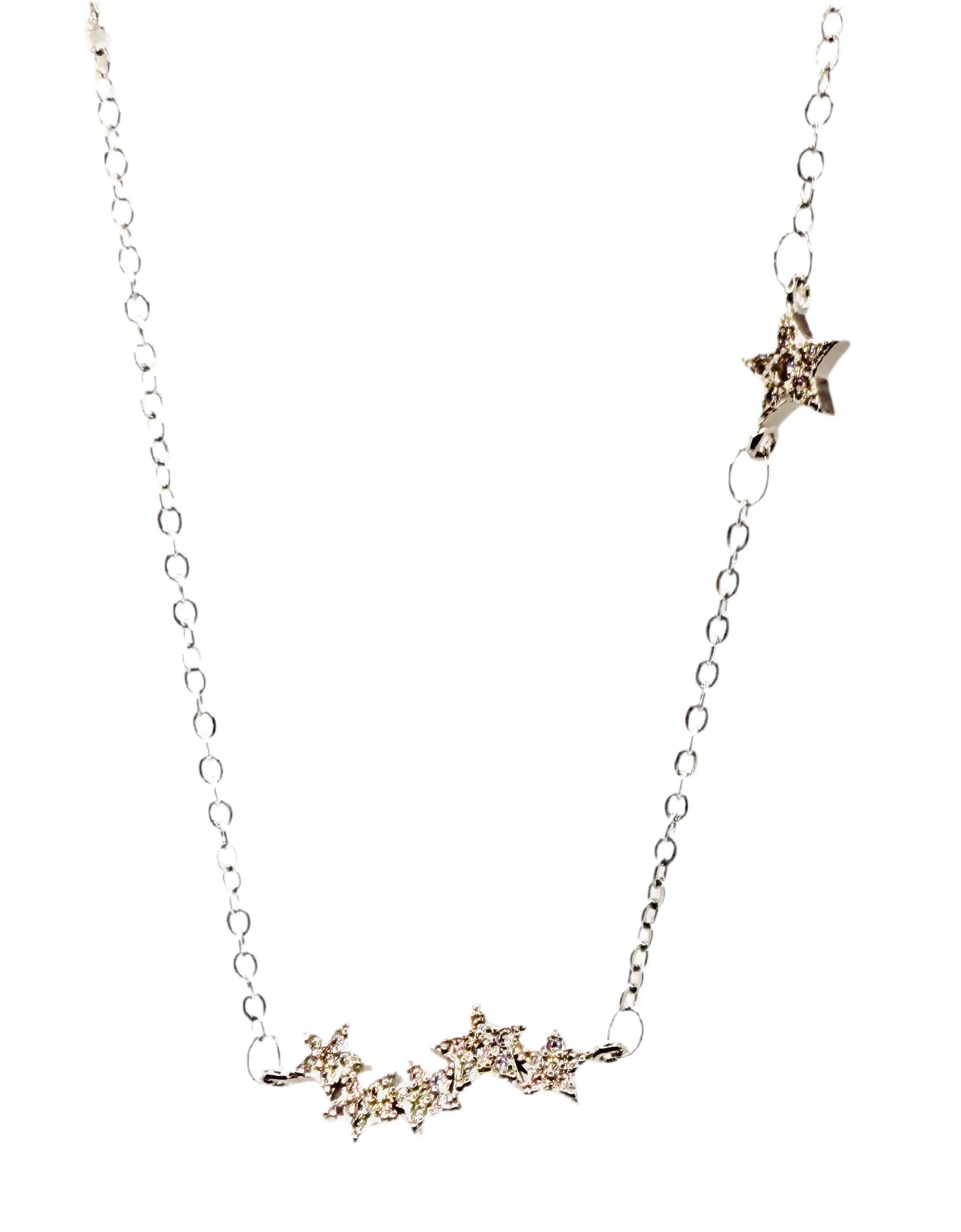 925 sterling silver necklace Delicate Falling Stars Pendant Necklace for Women Trust Media 365 Necklace