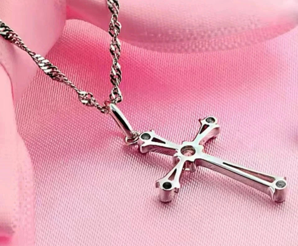 Silver-Tone Cross Pendant Necklace