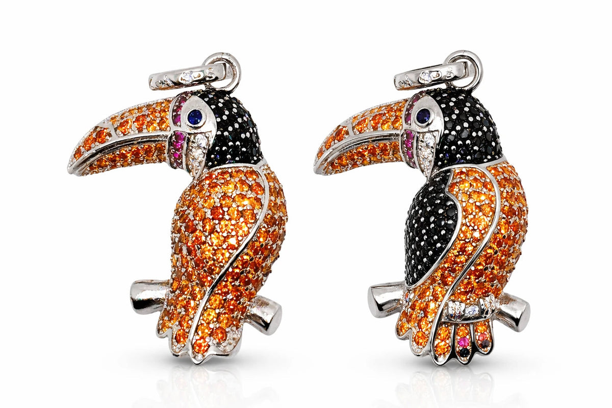 Silver-Tone Toucan Pendant Necklace