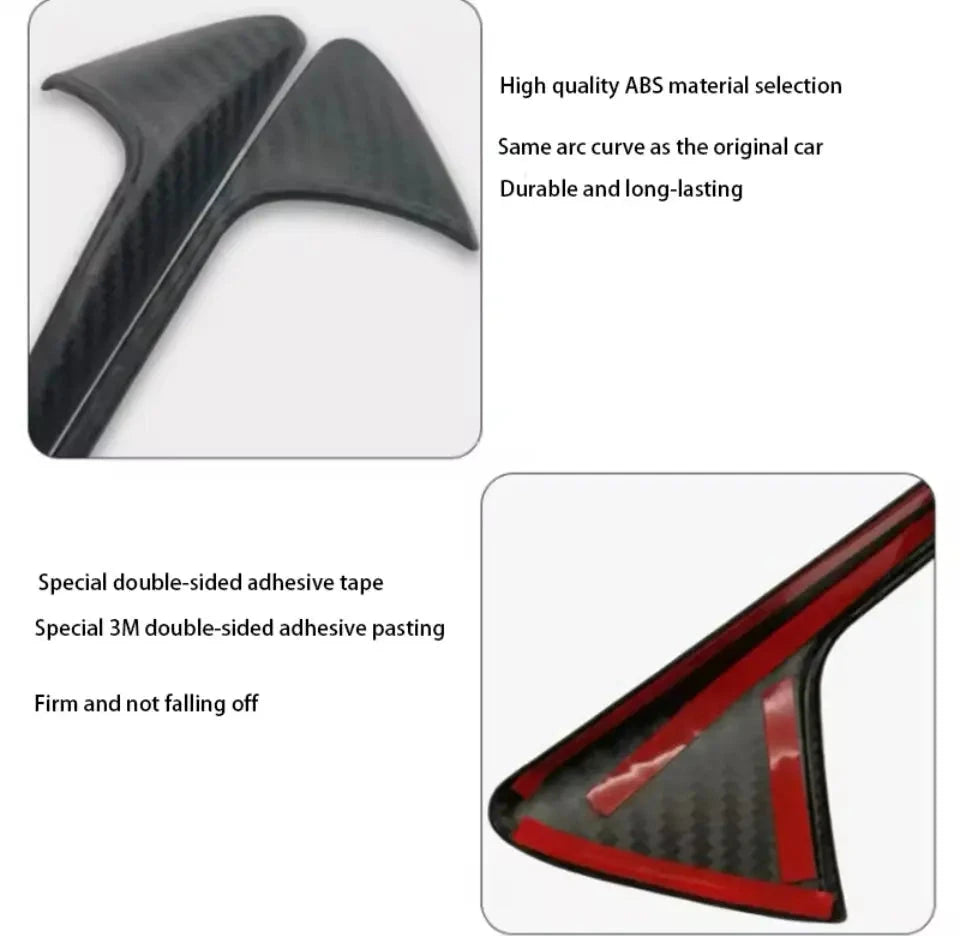 ABS Carbon Pattern Side Camera Cover For Tesla Model 3 Highland 2024 Model Y Juniper 2025 ABS Leaf Board Sticker Accessories Trust Media 365 tesla side camera protectors TRUST 365 Media