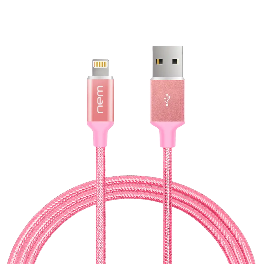 Apple MFi Certified Nylon Braided Lightning Cable 4Ft. RoseG Generic