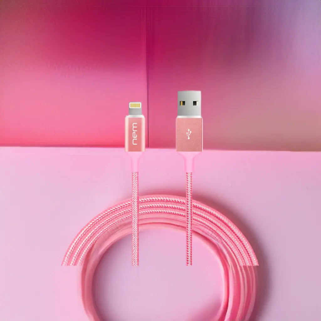 Apple MFi Certified Nylon Braided Lightning Cable 4Ft. RoseG Generic