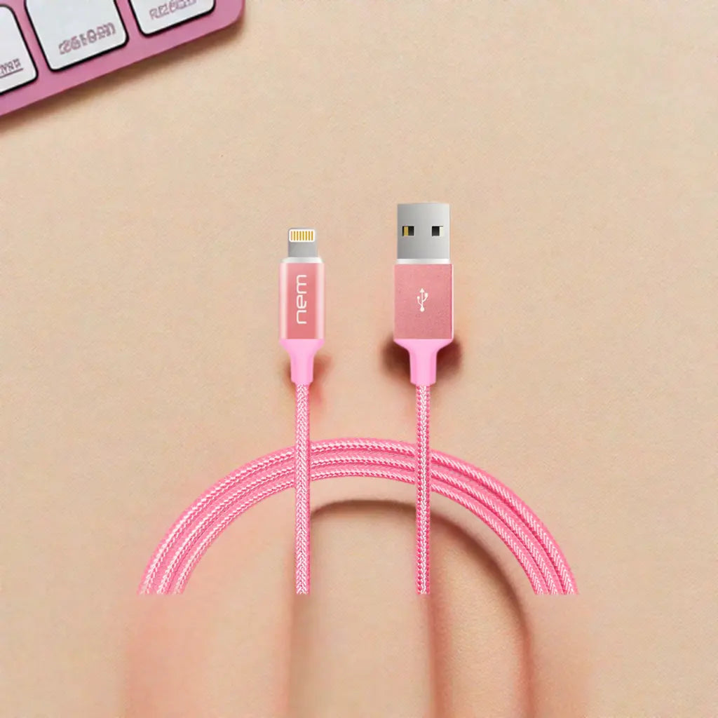 Apple MFi Certified Nylon Braided Lightning Cable 4Ft. RoseG Generic