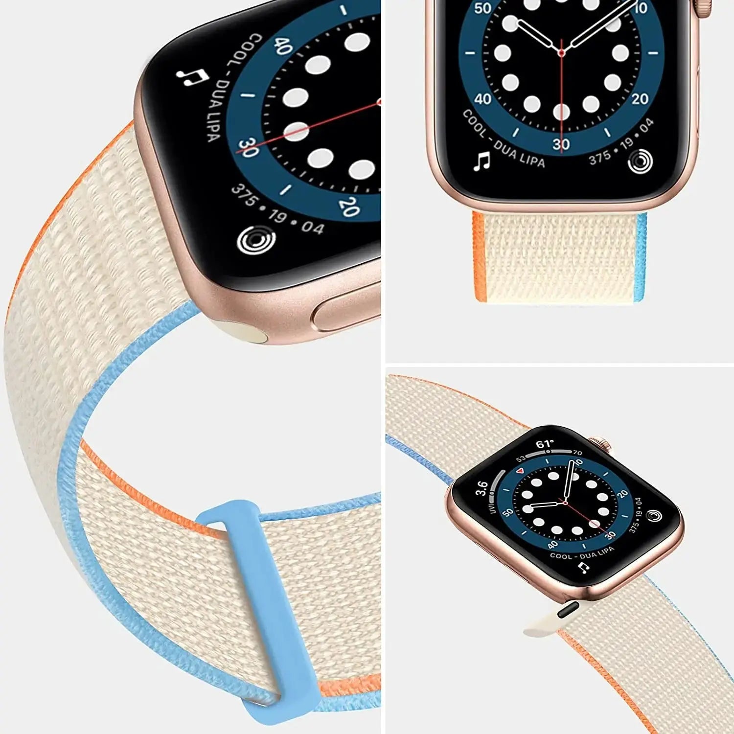 Band For Apple watch Series 2 9 8 7 SE/6/5/4 Ultra 40MM 44MM 49MM Nylon Soft Breathable Strap for watch series 6 5 4 3 38MM 42MM Generic