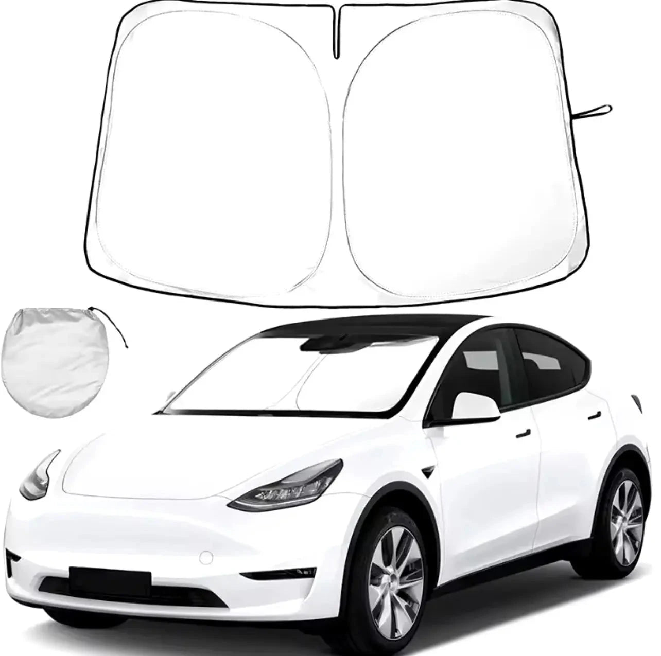 Car Windshield Sun Shade Covers Visors Front Window Sunscreen Protector Parasol Coche For Tesla Model 3 Y Sunshade Accessories Trust Media 365 tesla window sunscreen protector TRUST 365 Media