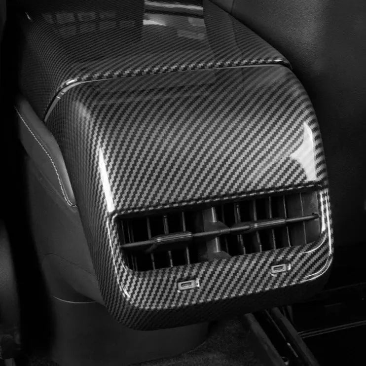 Carbon Fiber ABS Rear Air Vent Outlet Cover Trim for Tesla Model 3 Y 2017-2023 Car Accessories JOJMIDO Trust Media 365 tesla armrest cover kits TRUST 365 Media