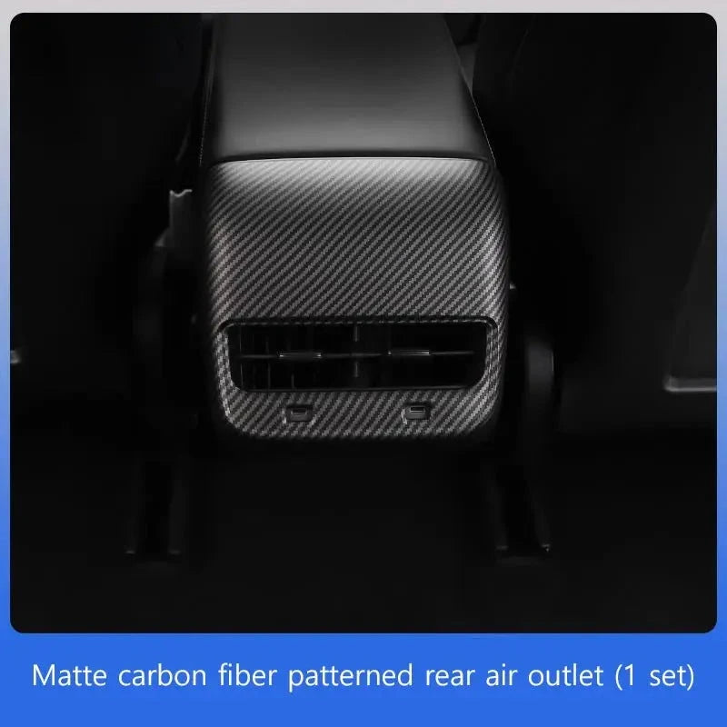 Carbon Fiber ABS Rear Air Vent Outlet Cover Trim for Tesla Model 3 Y 2017-2023 Car Accessories JOJMIDO Trust Media 365 tesla armrest cover kits TRUST 365 Media
