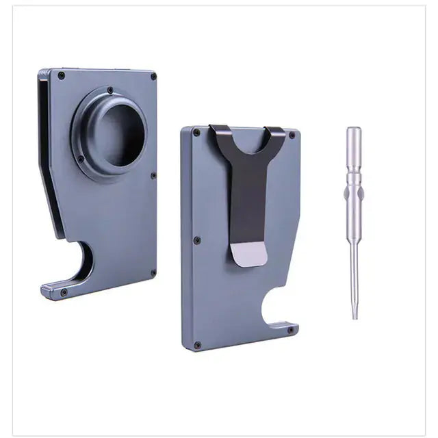 Card Holder Aluminum Case Metal with GPS Holder Trust Media 365 airtag-holder