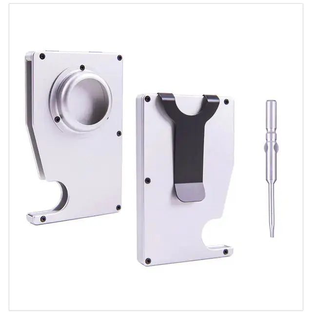 Card Holder Aluminum Case Metal with GPS Holder Trust Media 365 airtag-holder