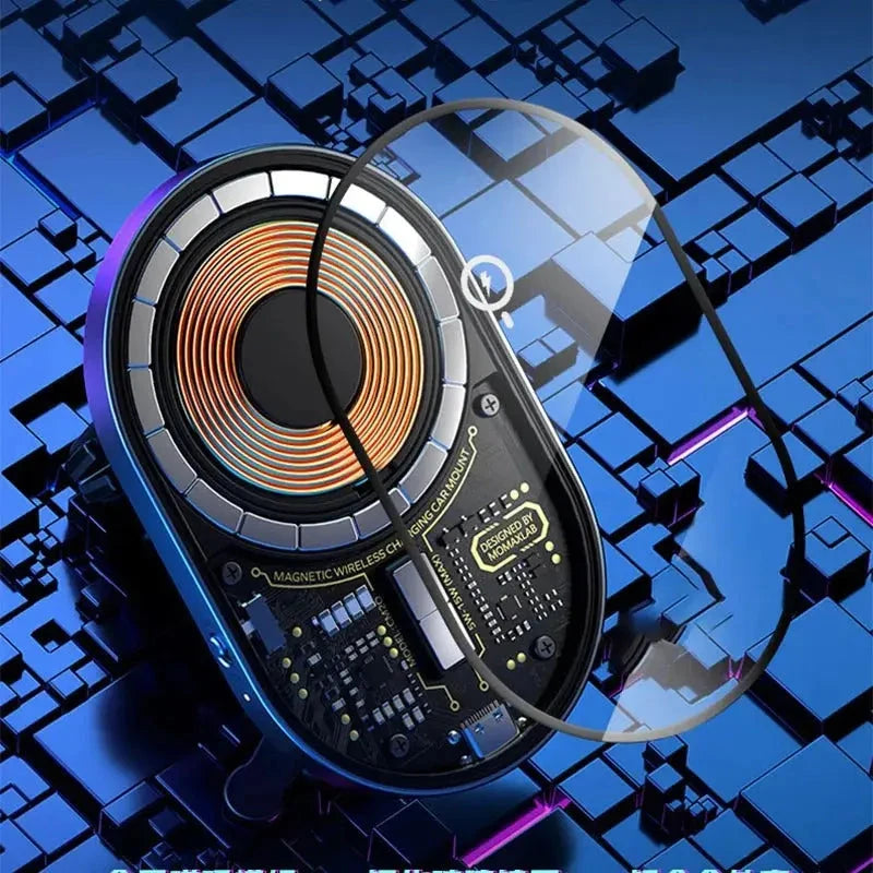 Experience Ultimate Convenience on the Go with our 15W Wireless Charging Magnet Car Mount – Say Goodbye to Cord Hassles and Keep Your Phone Charged Effortlessly! Trust Media 365 charging stand TRUST 365 Media