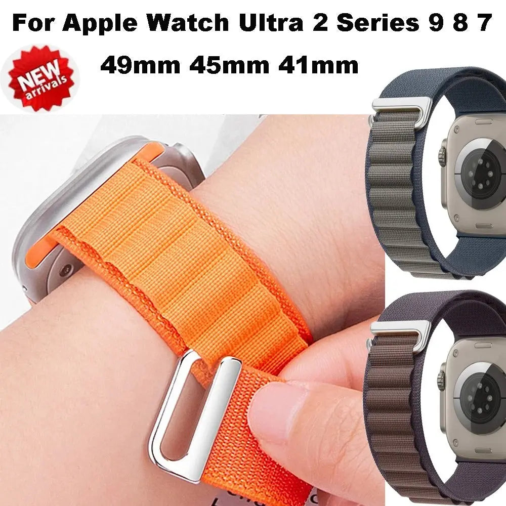 For Alpine Loop Nylon Band for Apple Watch Band 49mm 42mm 44mm 45mm 41mm 40mm 38mm Strap for iWatch Series Ultra 2/SE/9/8/7/6/5/4/3 Generic