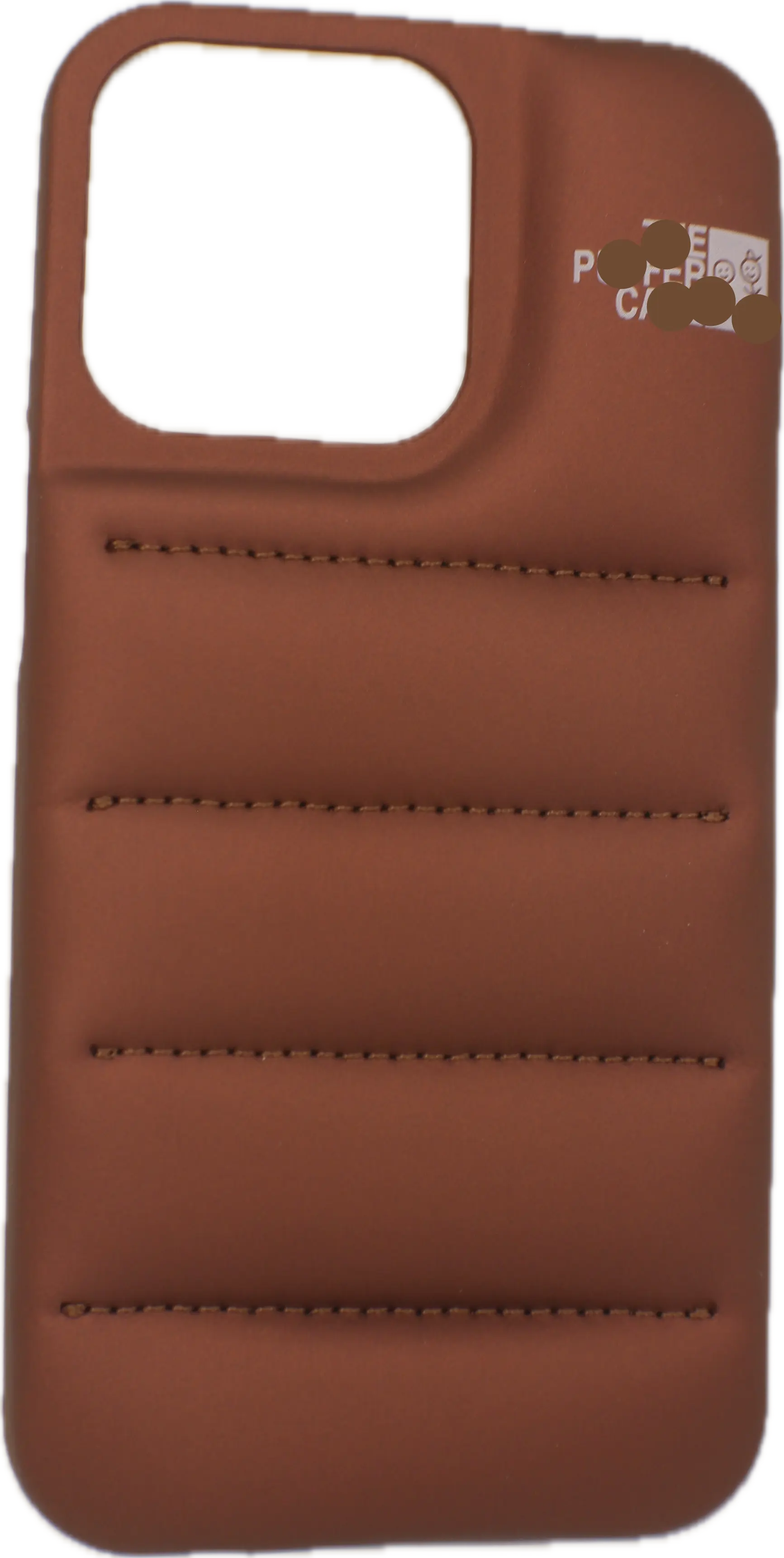For Fashion Brand Down Jacket Phone Case For iPhone Coffee Copper Color Generic