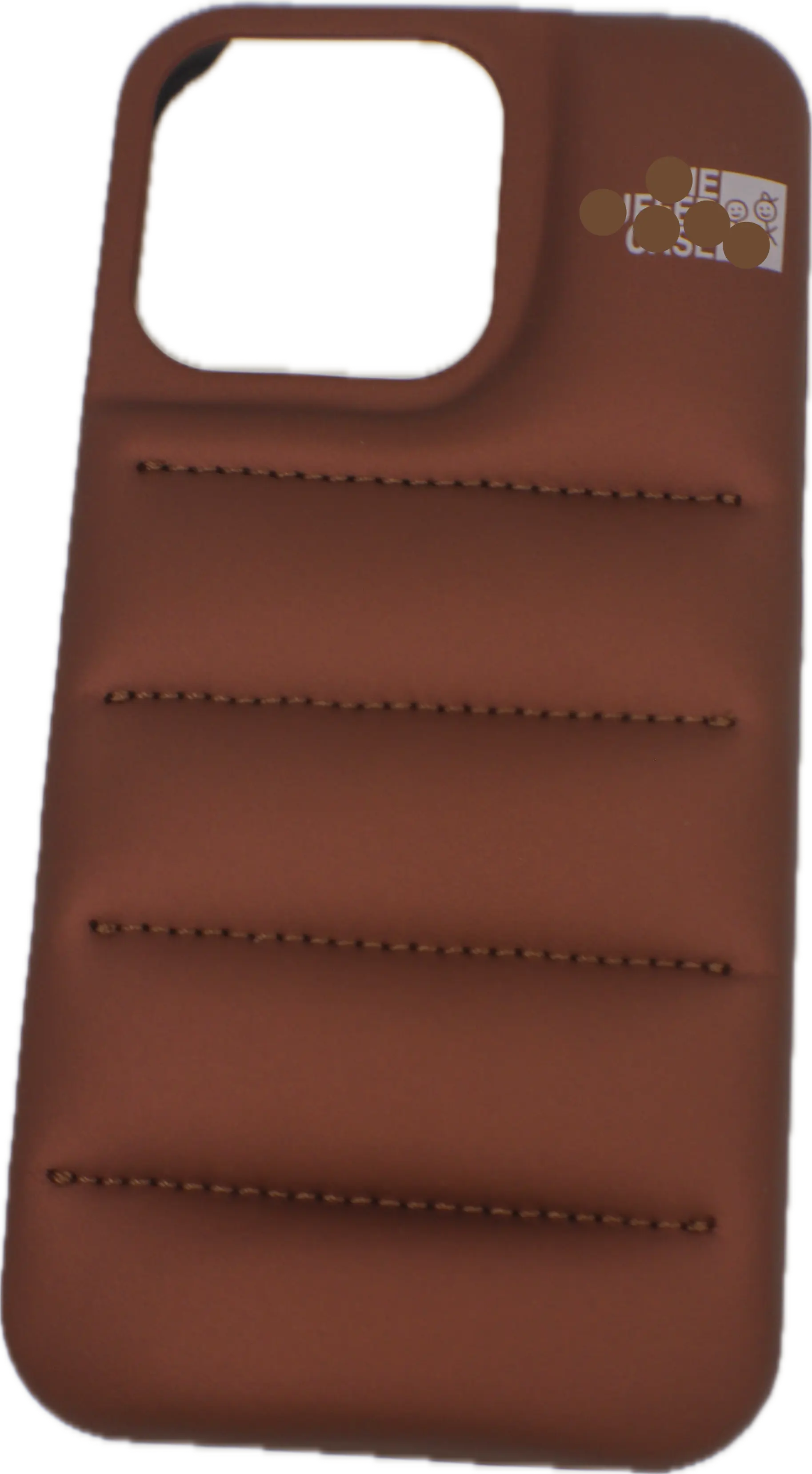 For Fashion Brand Down Jacket Phone Case For iPhone Coffee Copper Color Generic