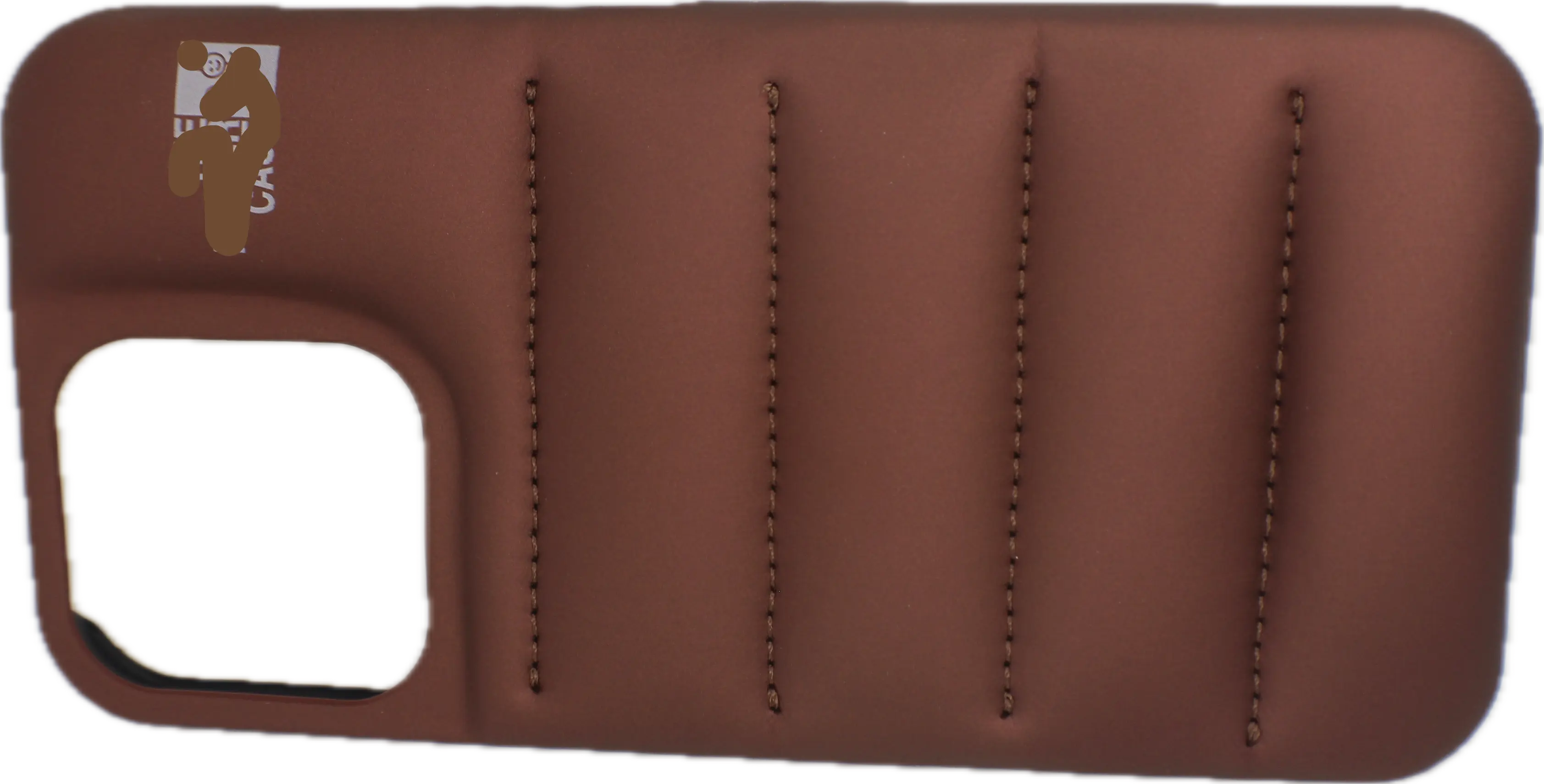 For Fashion Brand Down Jacket Phone Case For iPhone Coffee Copper Color Generic