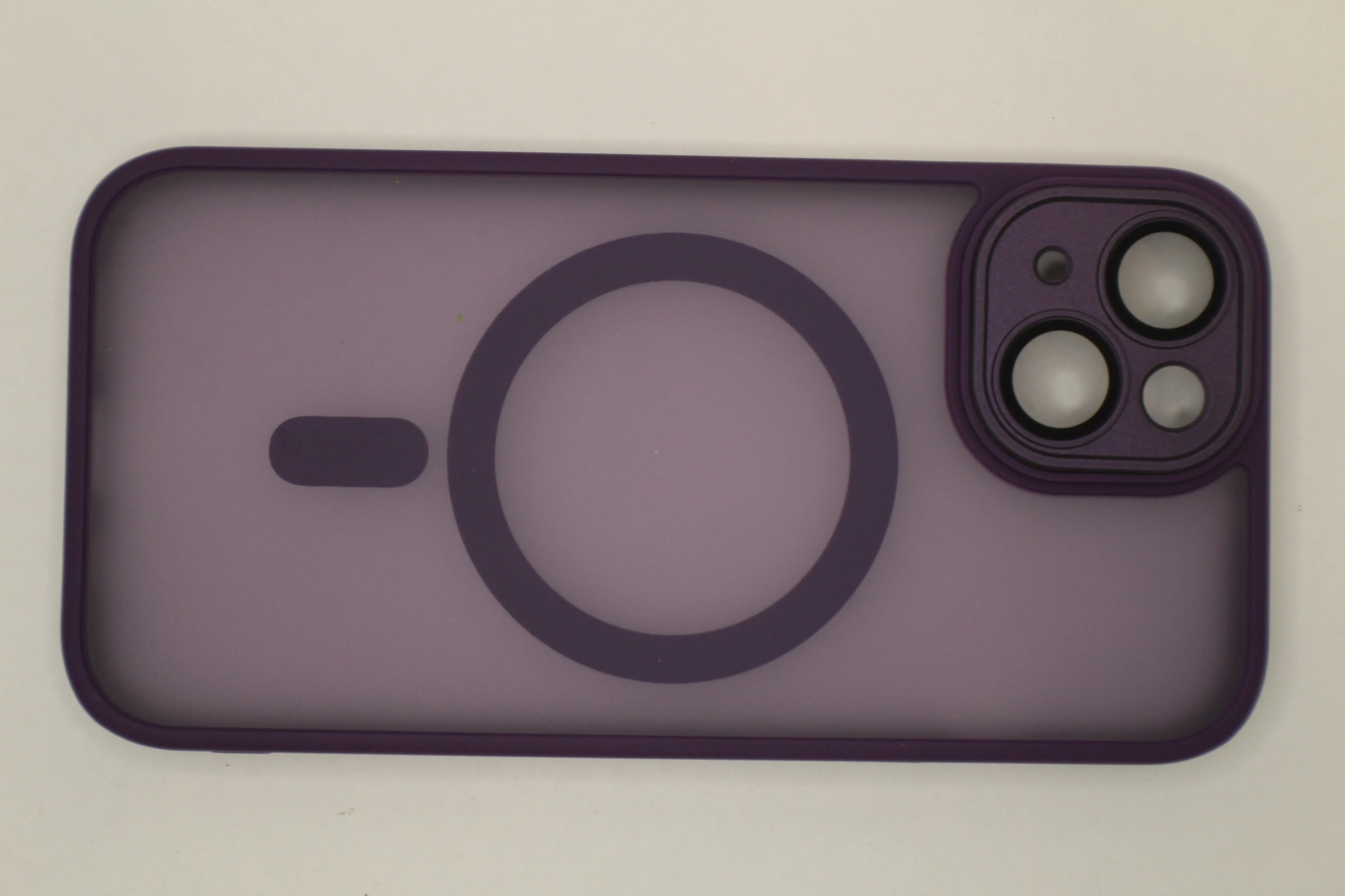 For Phone Armor Magnetic Wireless Charging Case For iPhone Shockproof Lens Protection Cover Dark Purple Generic