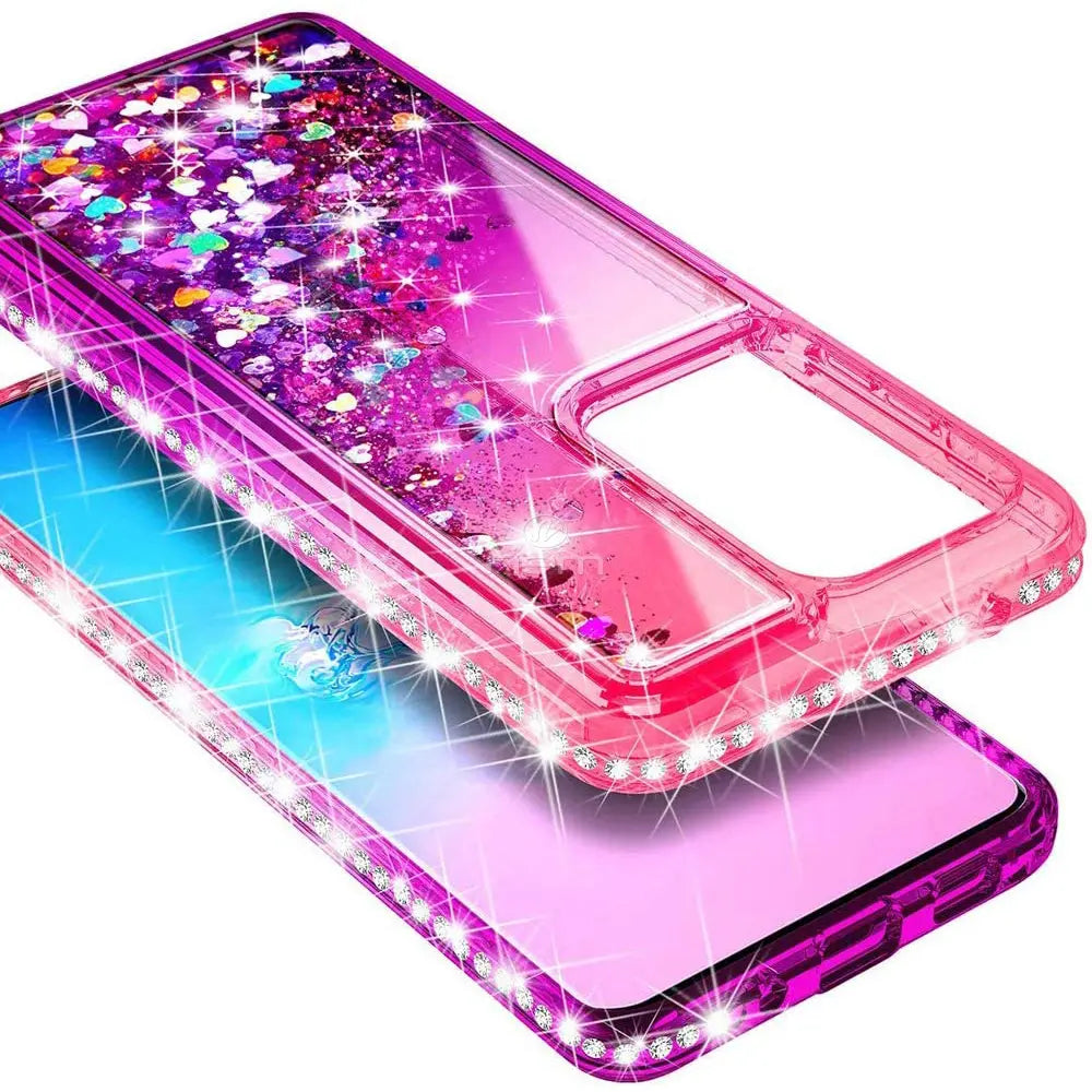 For Samsung S20 Ultra case Ultra 6.9 Liquid Glitter Trust Media 365 Pink and Purple / S11 Plus S20 Ultra samsung-case 12.99