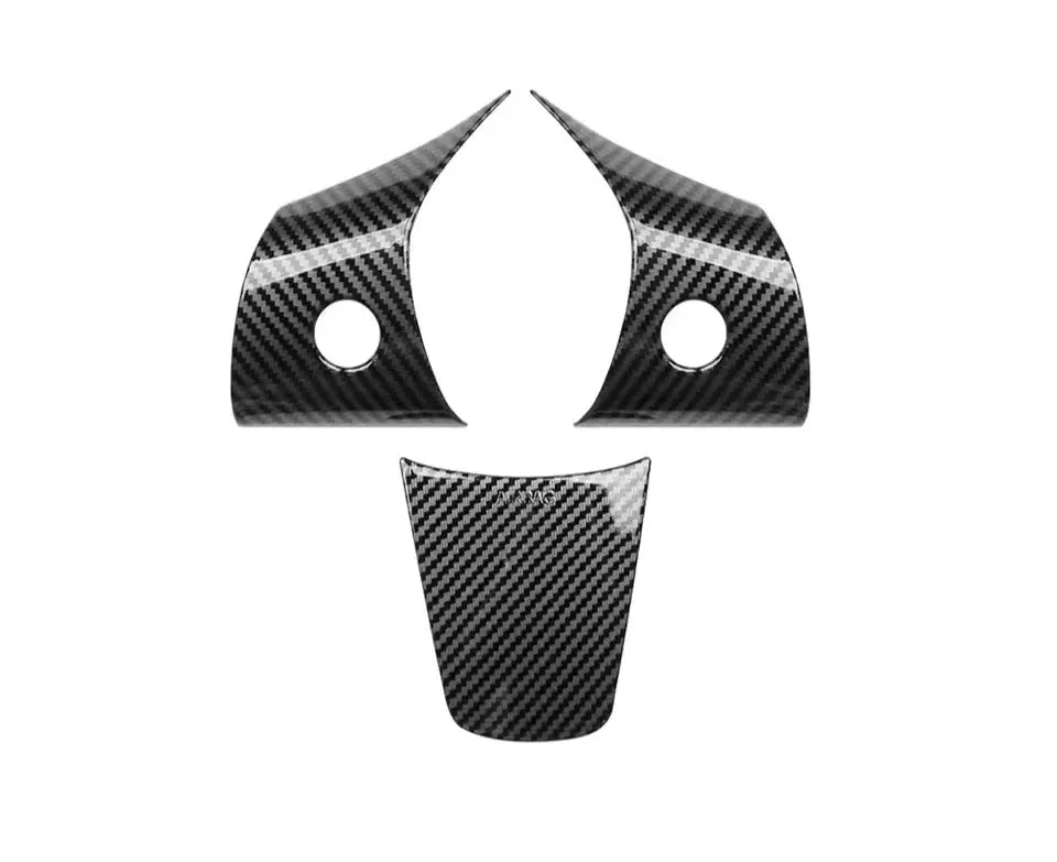 For Tesla Model 3 Model Y Steering Wheel Trim Of ABS Carbon Fiber Matte For Tesla 2022/2023 Interior Modified Accessories Generic