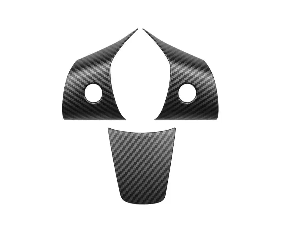 For Tesla Model 3 Model Y Steering Wheel Trim Of ABS Carbon Fiber Matte For Tesla 2022/2023 Interior Modified Accessories Generic