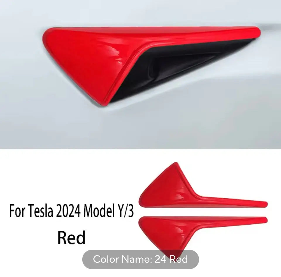 For Tesla Model 3/Y Side Camera Protection Cover Carbon Fiber Fender Trim Cover Car Modification Accessories Tesla 2017-2024 Generic