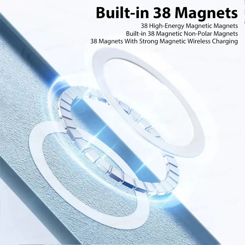 For Upgraded Magnetic Case For iPhone 15 12 Pro Max Wireless Charge Cases Liquid Silicone Phone Cover Black Generic