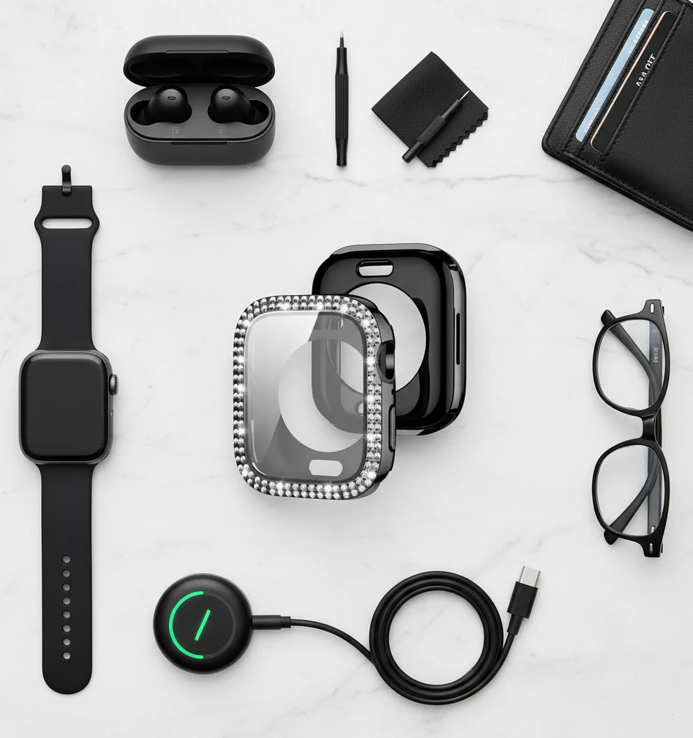 For Watch Cover with Bling kiGlass with Cover for Apple Watch Case Trust Media 365 iwatch screen protector TRUST 365 Media