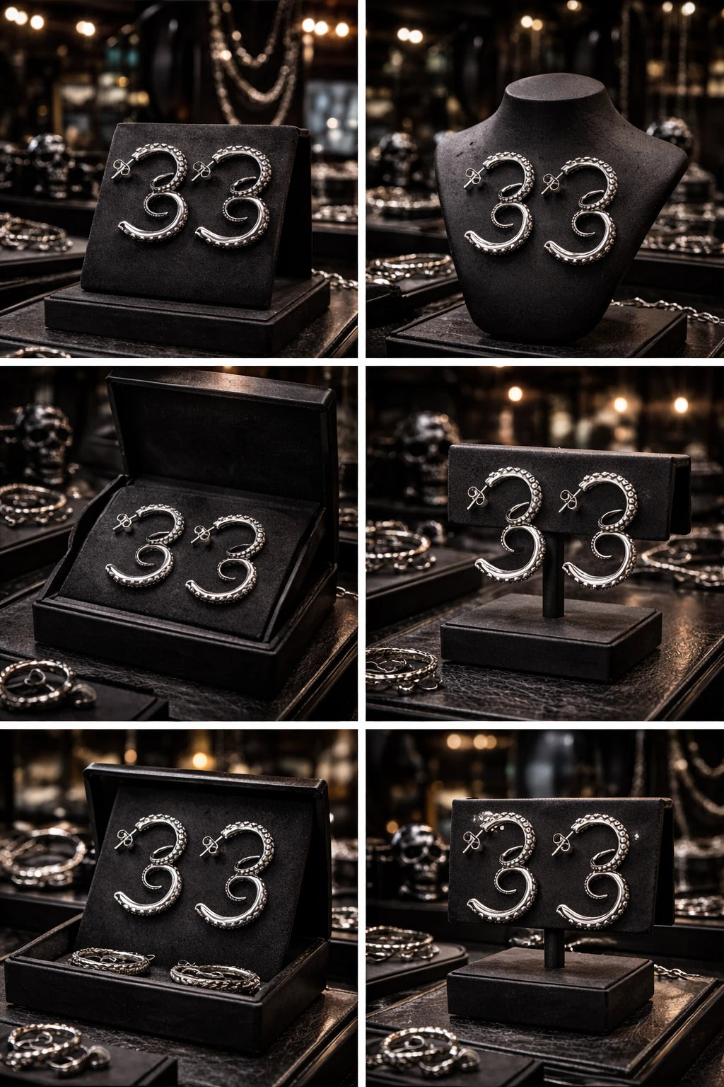 Gothic Earrings – Boho Punk Cuttlefish Design Trust Media 365 Jewlery TRUST 365 Media