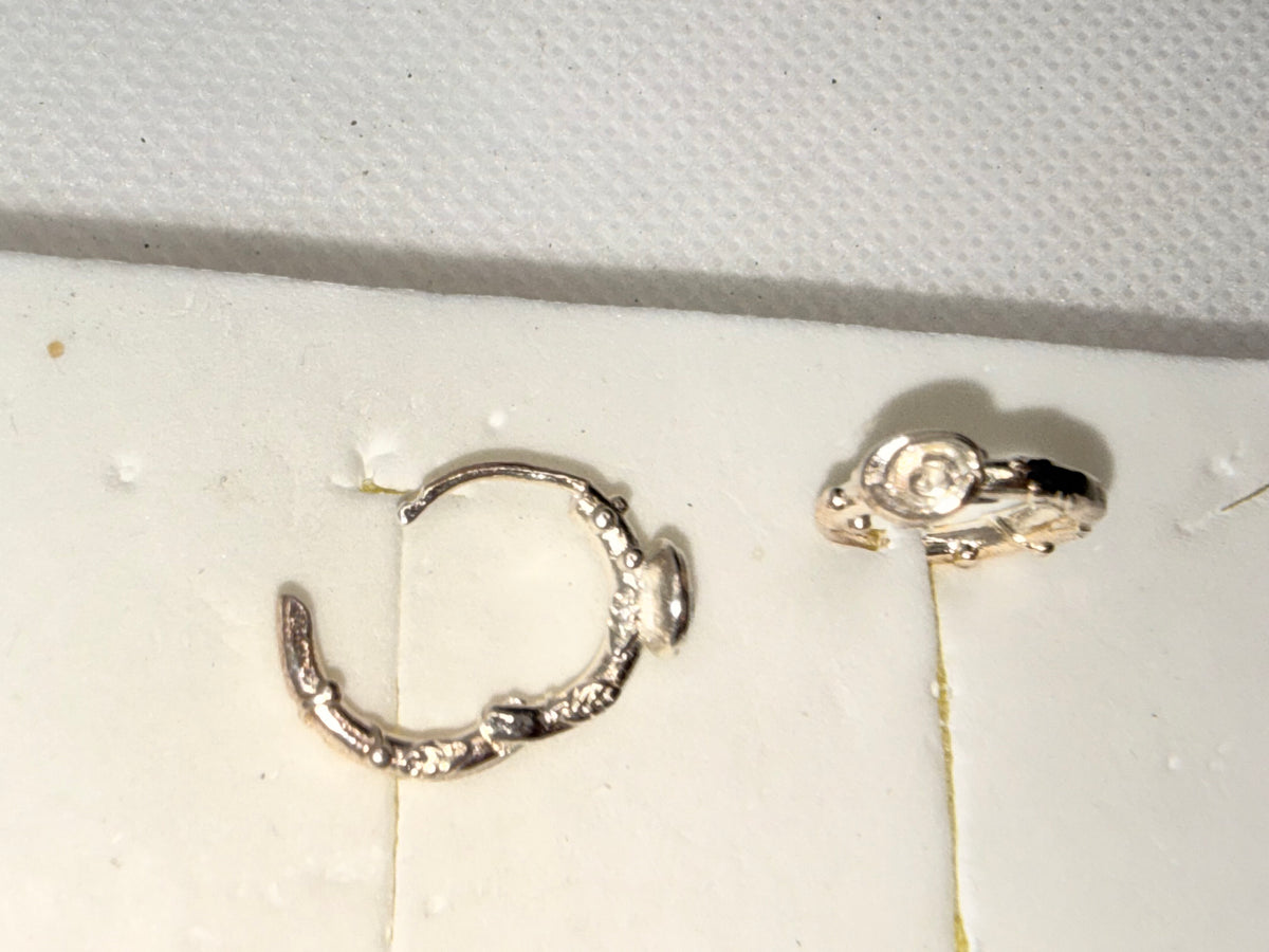 Metal Tone Swirl Spiral Small Drop Earrings