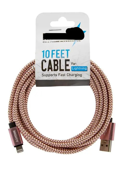 Lightning 10FT Super Cable Purple or Pink Fast Charging Generic