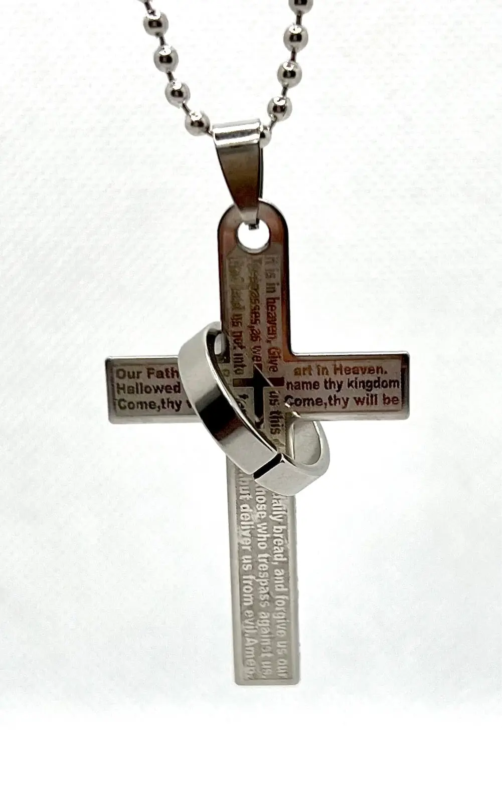 Lord’s Prayer en español and English stainless steel Trust Media 365 Jewlery