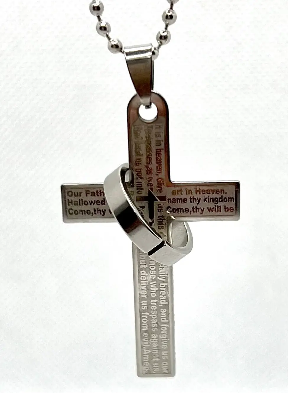 Lord’s Prayer en español and English stainless steel Trust Media 365 Jewlery