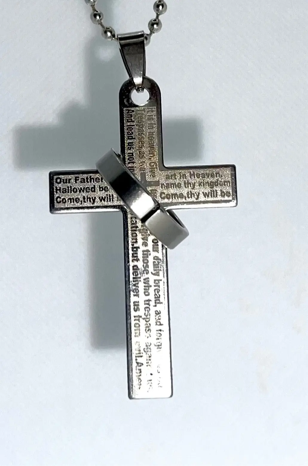 Lord’s Prayer en español and English stainless steel Trust Media 365 Jewlery