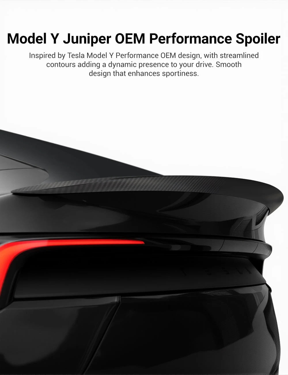 Performance Style Dry Carbon Fiber Spoiler for Tesla Model Y Juniper 2025+ Tesery Official Store