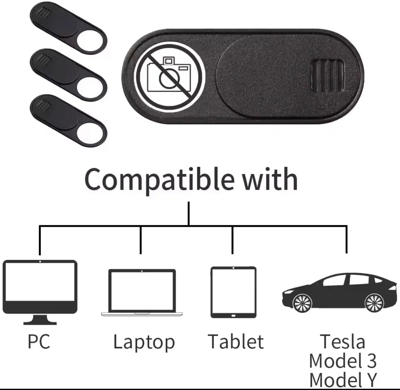 Privacy Protector Camera Cover For Tesla Model 3 Y Center Console Accessories Webcam Slide Switch Blocker Interior Sticker Trim Generic