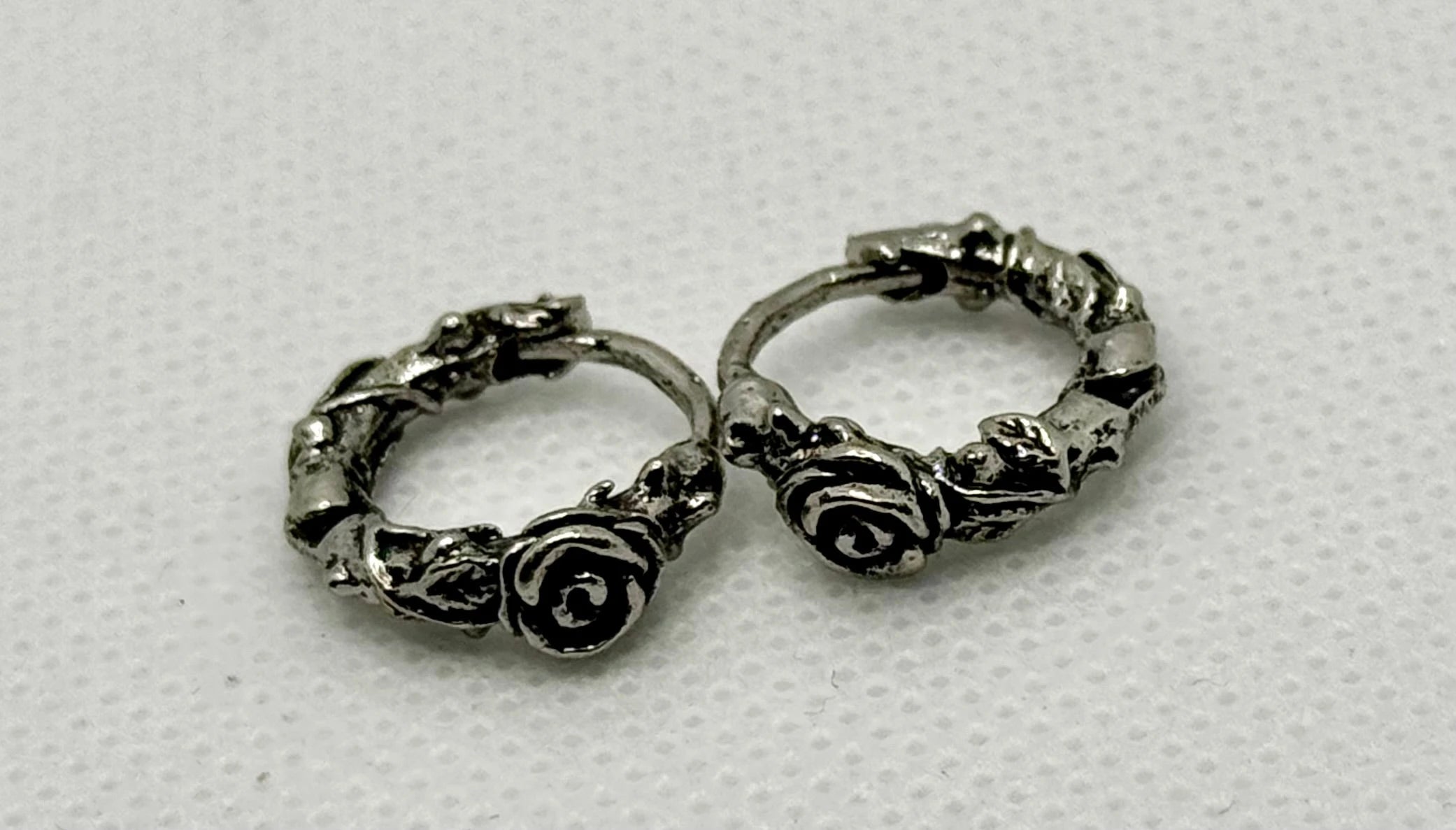 Retro Timbo Rose Hoop Earrings – Trendy 925 Sterling Silver Statement Generic