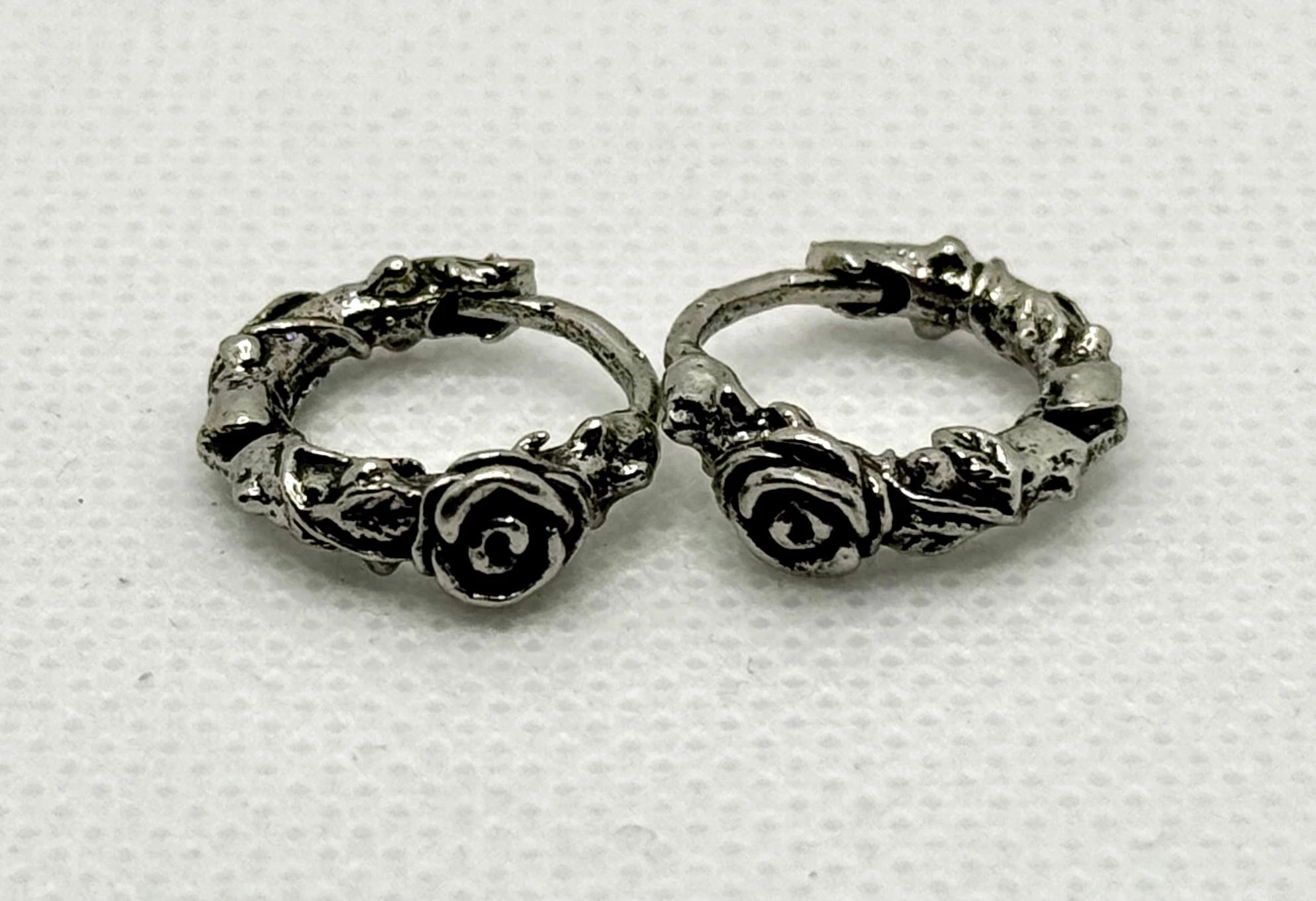 Retro Timbo Rose Hoop Earrings – Trendy 925 Sterling Silver Statement Generic