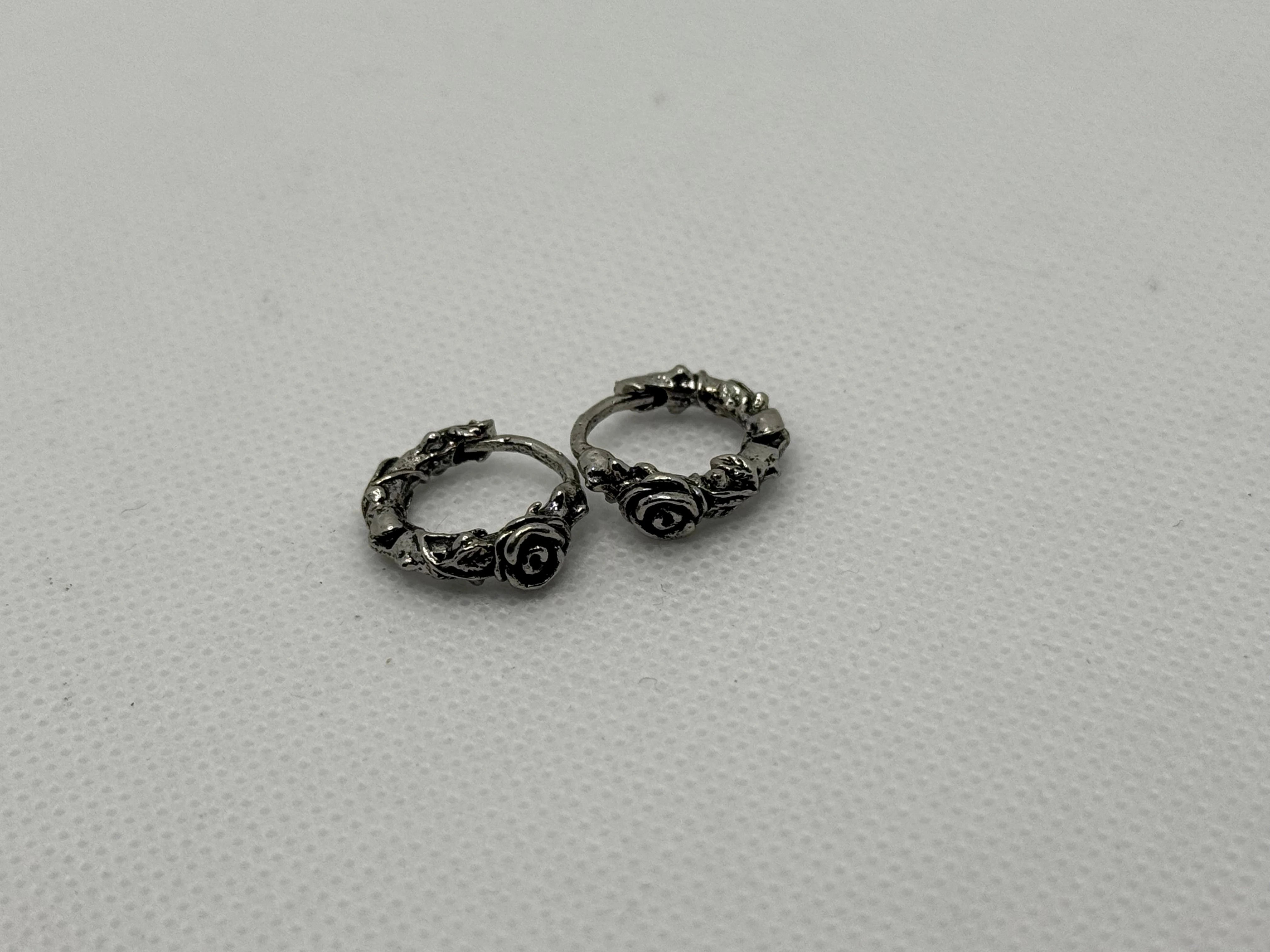 Retro Timbo Rose Hoop Earrings – Trendy 925 Sterling Silver Statement Generic