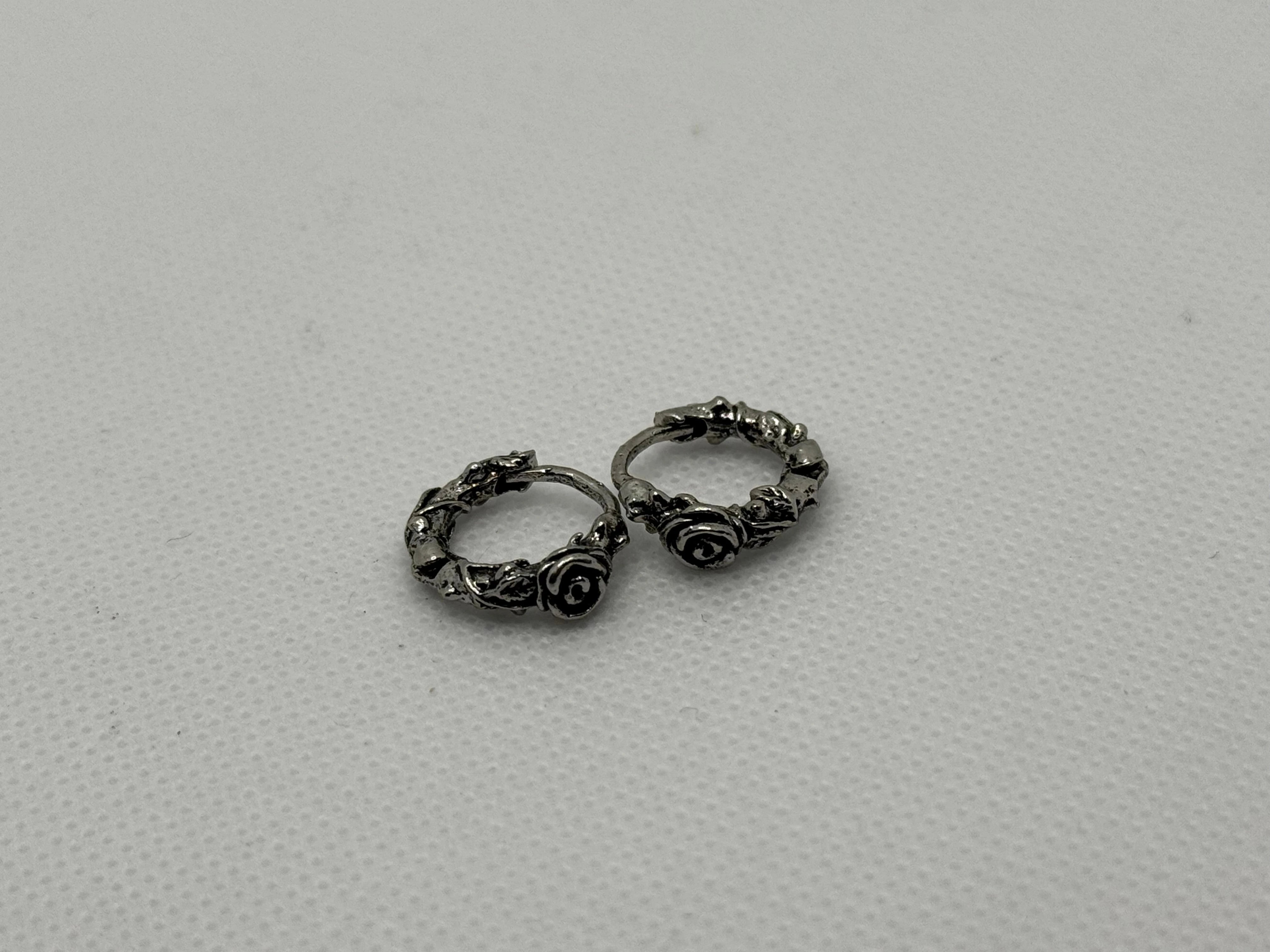 Retro Timbo Rose Hoop Earrings – Trendy 925 Sterling Silver Statement Generic