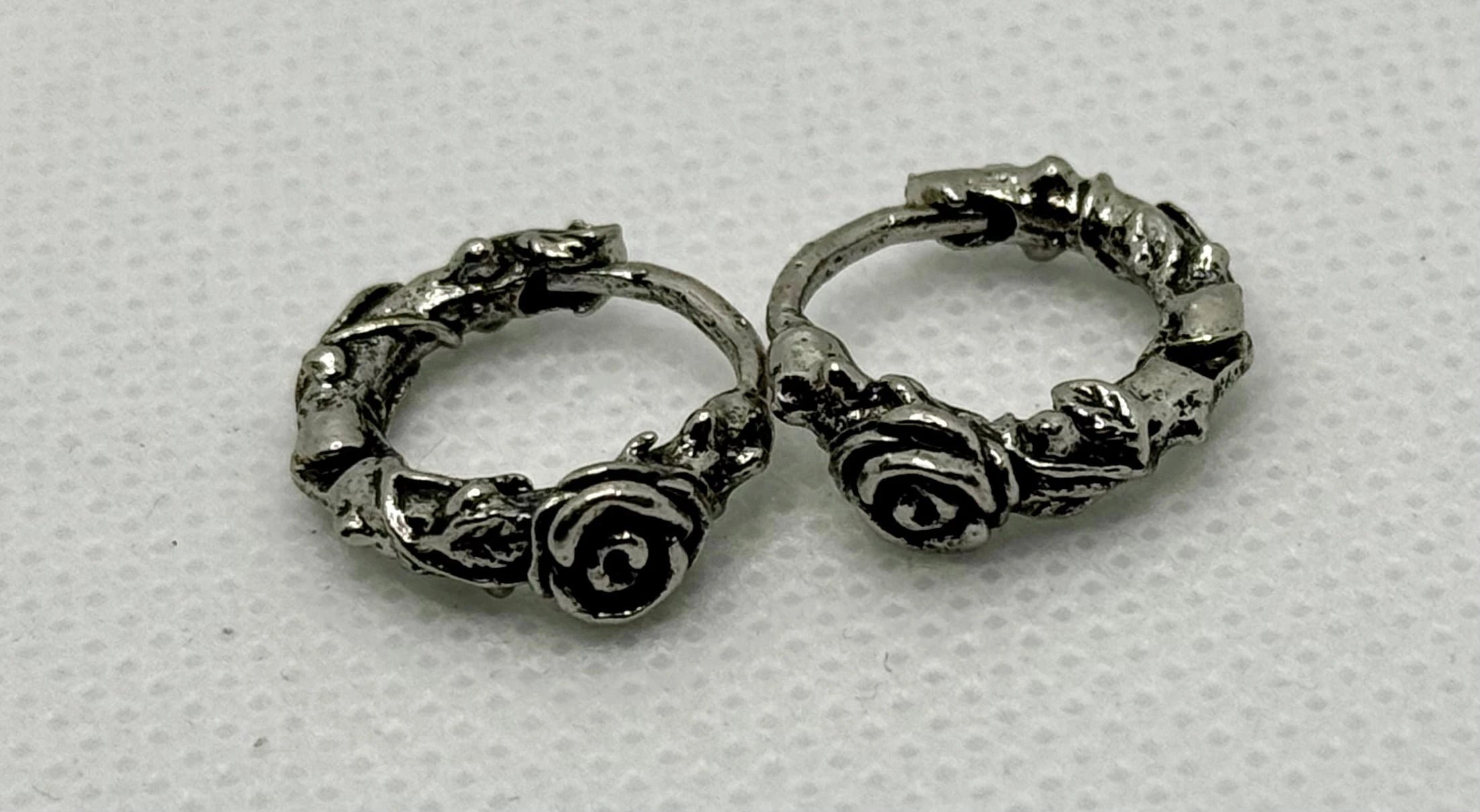 Retro Timbo Rose Hoop Earrings – Trendy 925 Sterling Silver Statement Generic