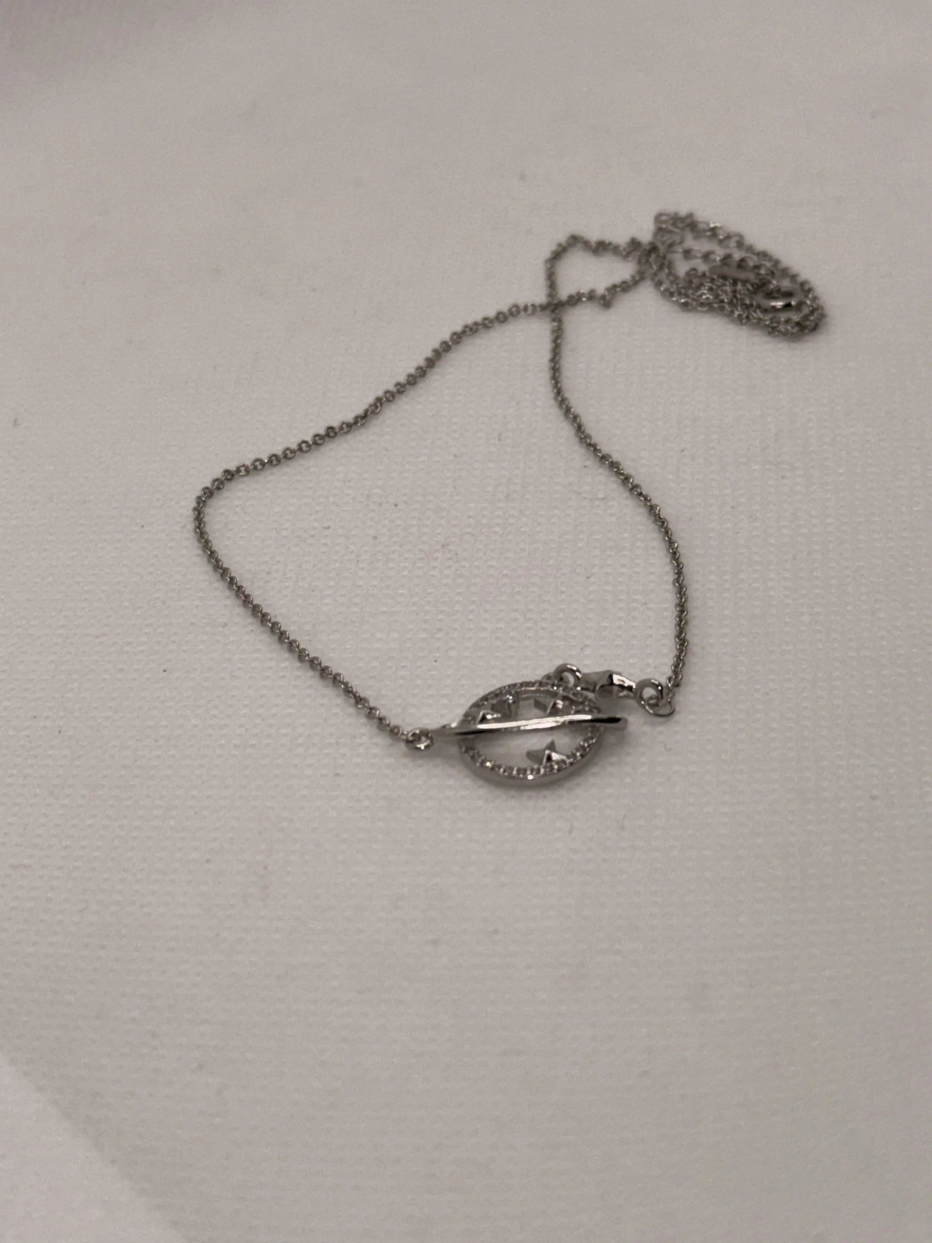 S925 Sterling Silver Necklace Planet Collection Star Zircon Pendant Necklace Trust Media 365 Necklace