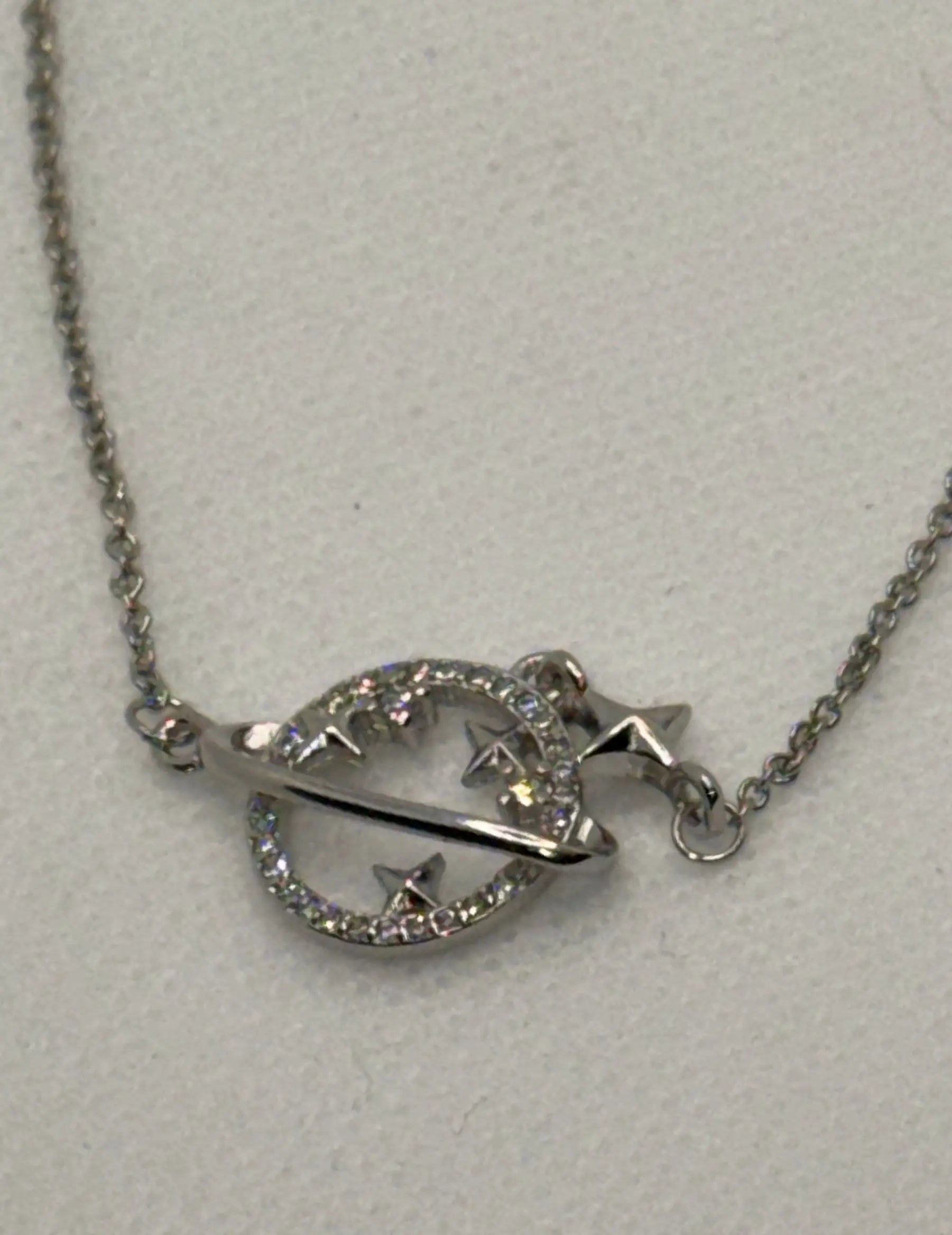 S925 Sterling Silver Necklace Planet Collection Star Zircon Pendant Necklace Generic