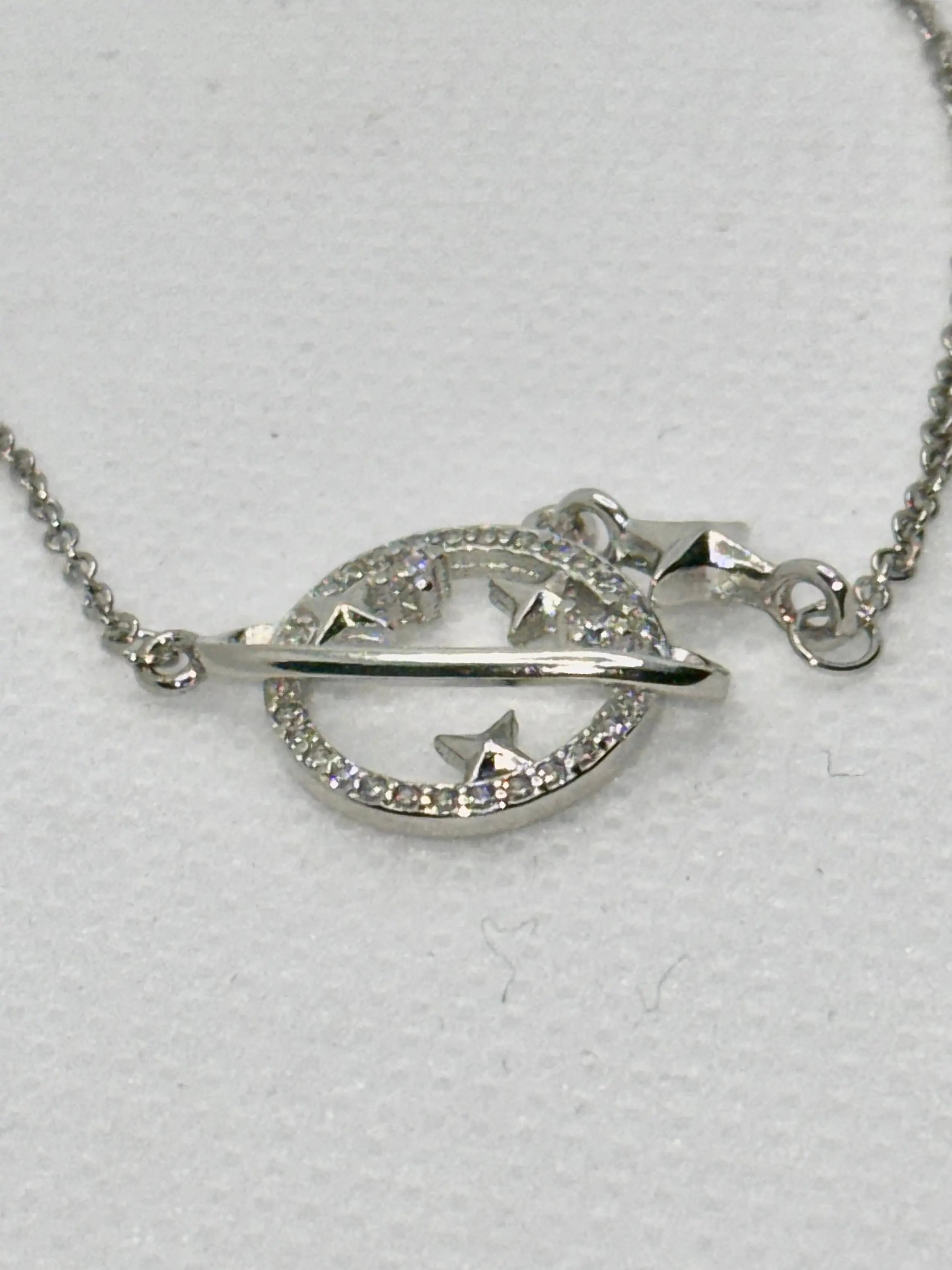 S925 Sterling Silver Necklace Planet Collection Star Zircon Pendant Necklace Trust Media 365 Necklace