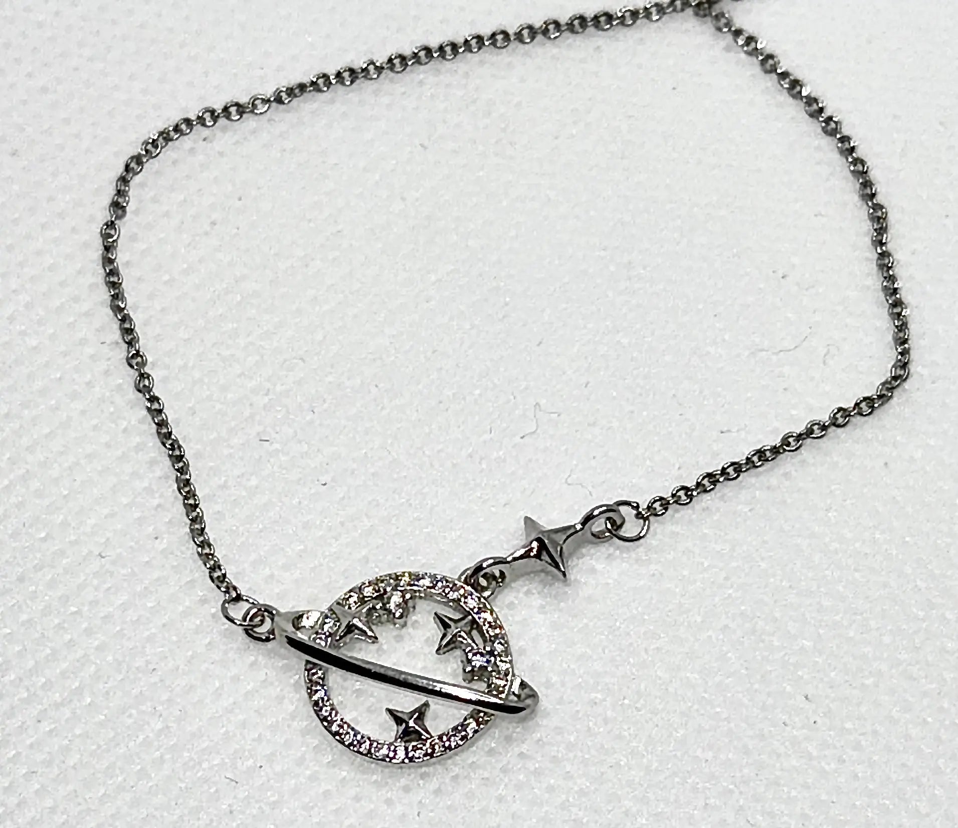 S925 Sterling Silver Necklace Planet Collection Star Zircon Pendant Necklace Generic
